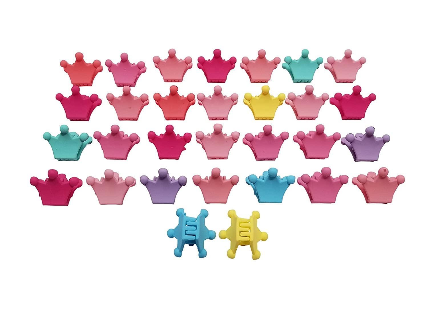 20PCS Crown Hair Clips Claw Barrettes - Assorted Color Mini Jaw Clip Hairpins for Women, Girls & Kids | Hair Accessories for School, Party, Wedding & Everyday Use