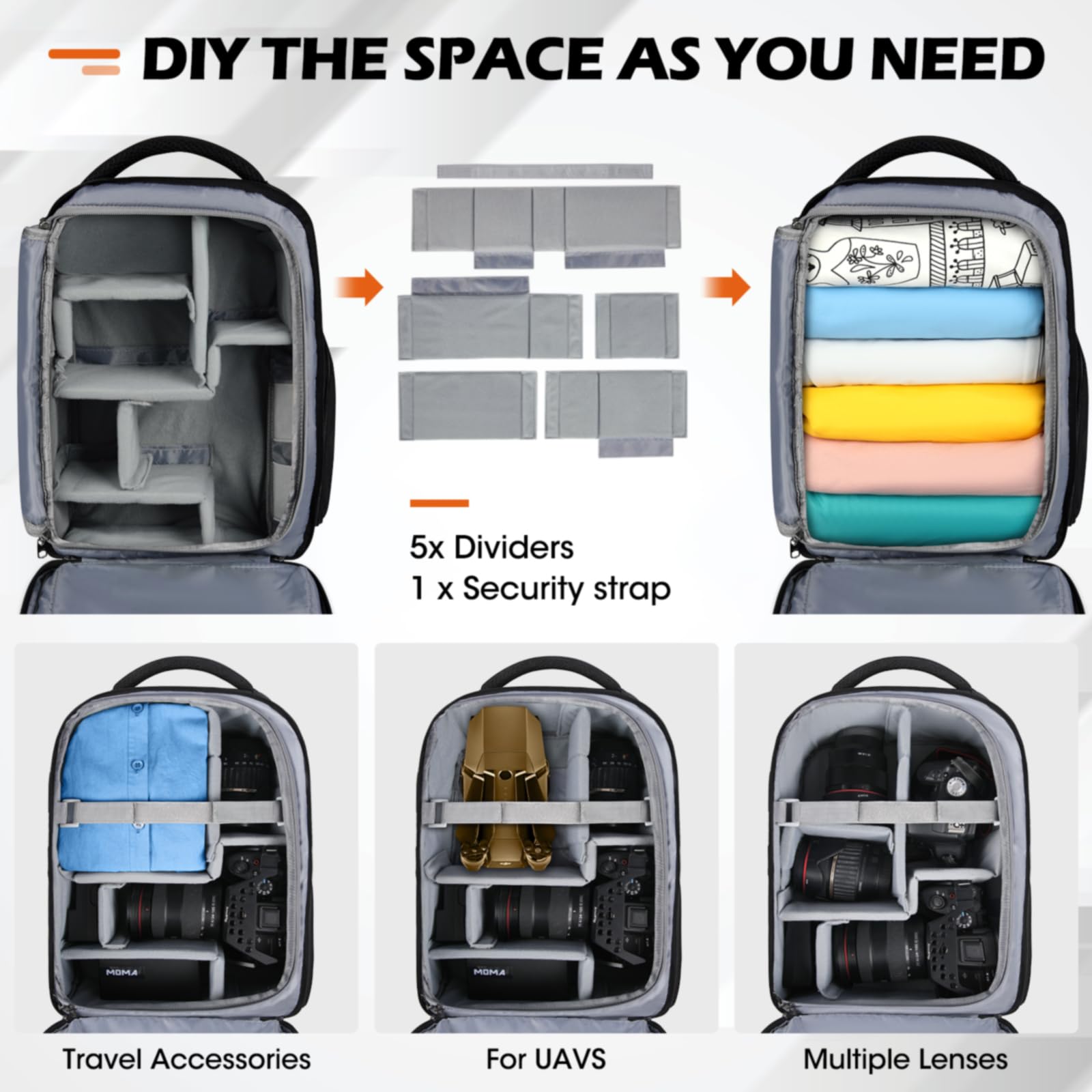 Professional Waterproof DSLR SLR Mirrorless Camera Backpack - Large Capacity Anti-Theft Photography Bag with Rain Cover & 14