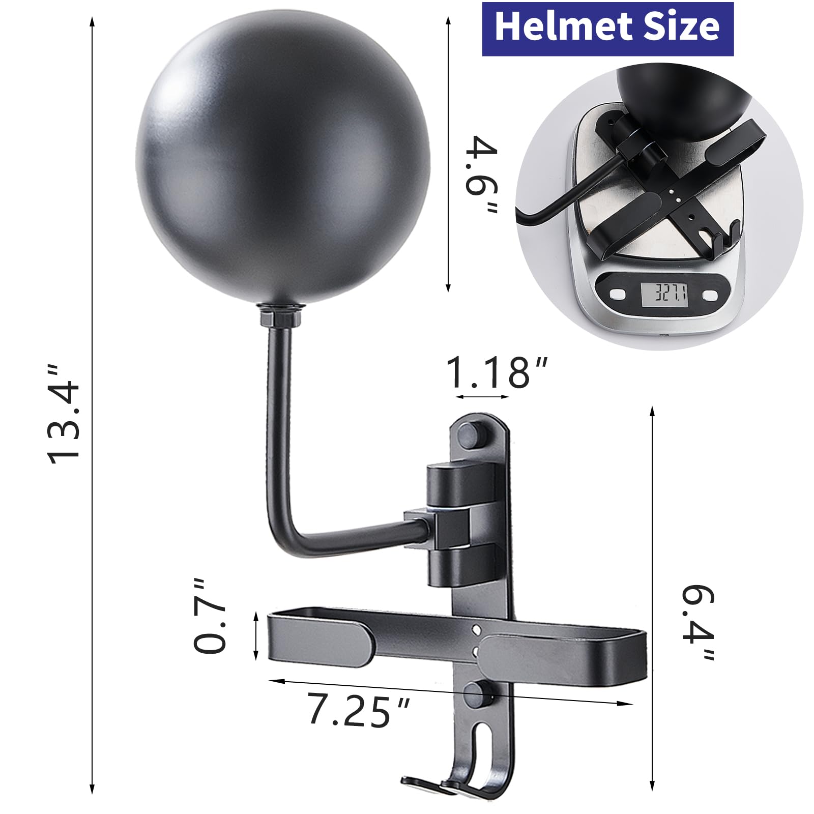 **Motorcycle Helmet Rack Wall Mount with Hooks - Durable Helmet Holder Stand for Motorcycle Accessories & Gear Storage - Perfect for Garage, Shed, or Entryway Organization**