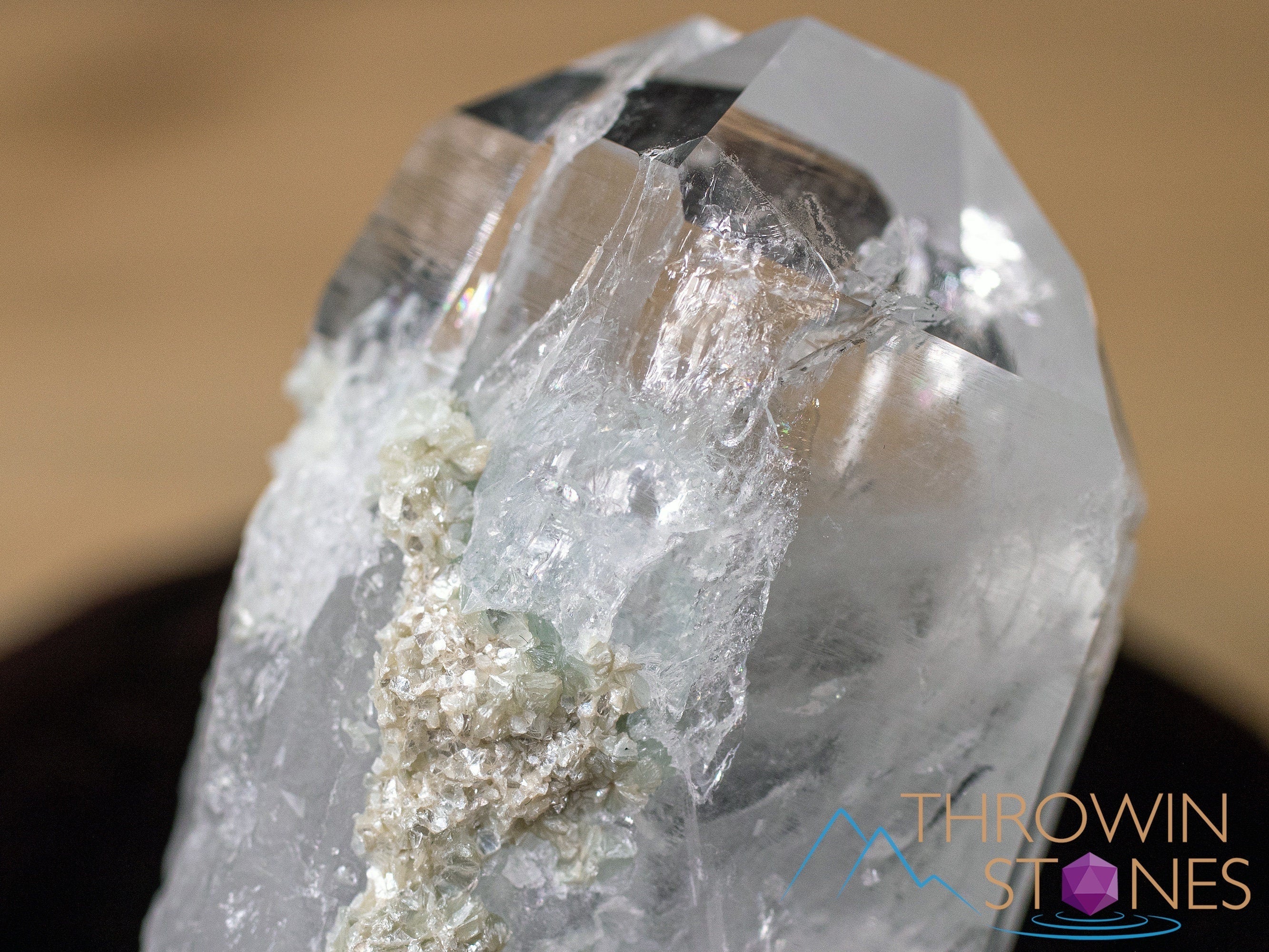 Natural Cookeite in Clear Quartz Raw Crystal Specimen - Healing Stone, Housewarming Gift, Home Decor, Raw Crystals & Minerals (40837) for Meditation, Energy Work & Crystal Collection