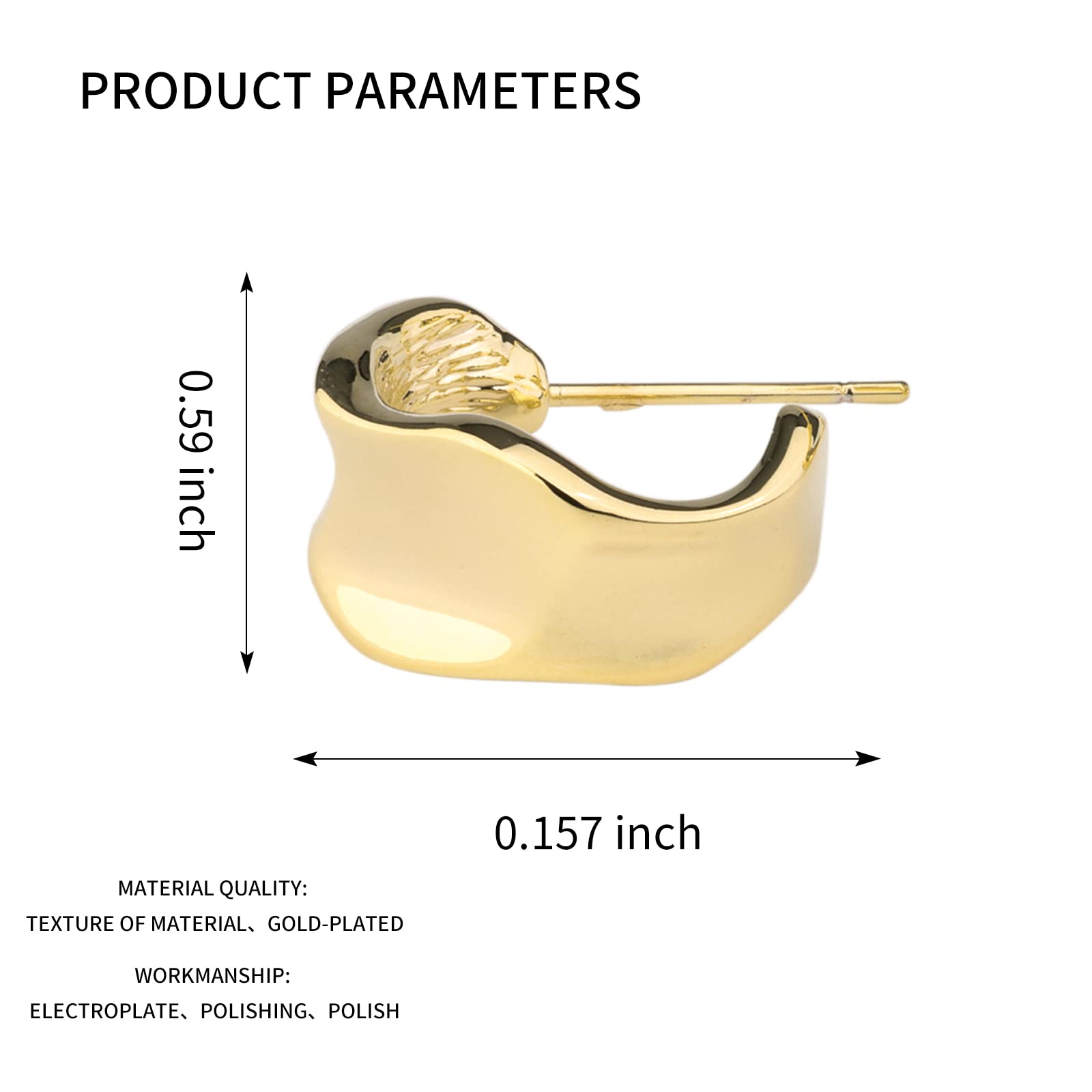 14K Gold Plated Chunky Hoop Earrings for Women - Trendy Geometric Drop Dangle Earrings with Knot Stud | Hypoallergenic Fashion Jewelry | Perfect Gift for Birthday, Anniversary & Party Wear (Gold)