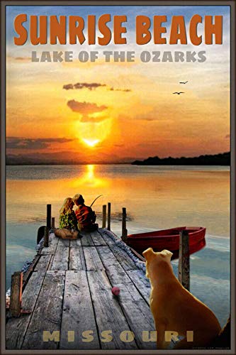 16x24 Inch Sunrise Beach Lake of the Ozarks Missouri Travel Poster - Fishing Art Print Wall Decor for Home, Office & Cabin (Size 373)