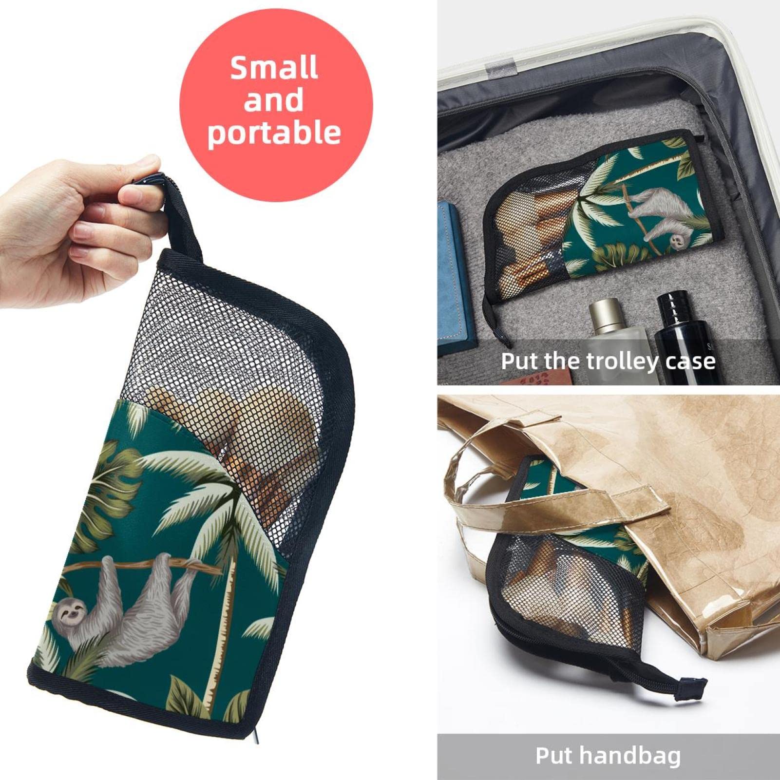 Premium 12-Piece Makeup Brush Organizer Bag with Animal Monkey Tropical Tree Design - Portable Travel Makeup Brush Holder Case for Professional Artists & Beginners - Perfect for Travel, Home Vanity & Salon Use