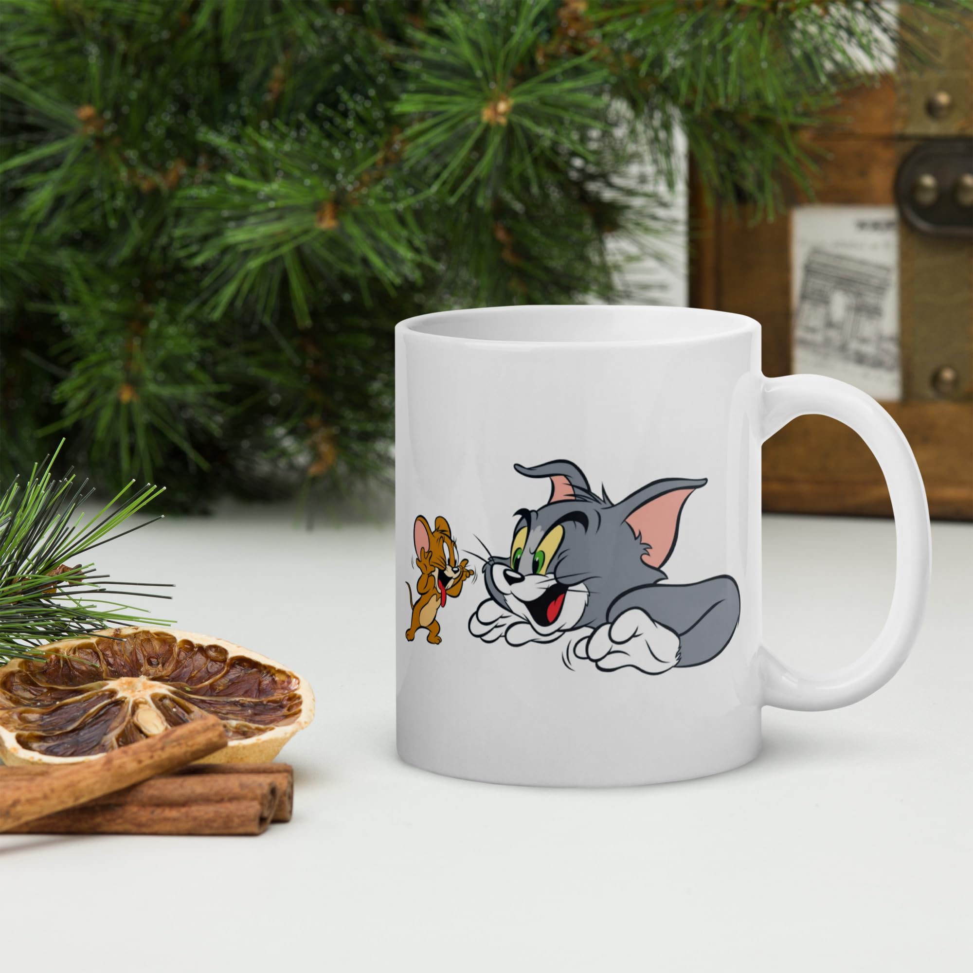 KoolTech Tom & Jerry Cartoon Printed 11oz Ceramic Coffee Mug - White Tea Cup for Kids, Friends & Cartoon Lovers | Perfect Birthday Gift, Office Use, Home Decor & Collectible Item