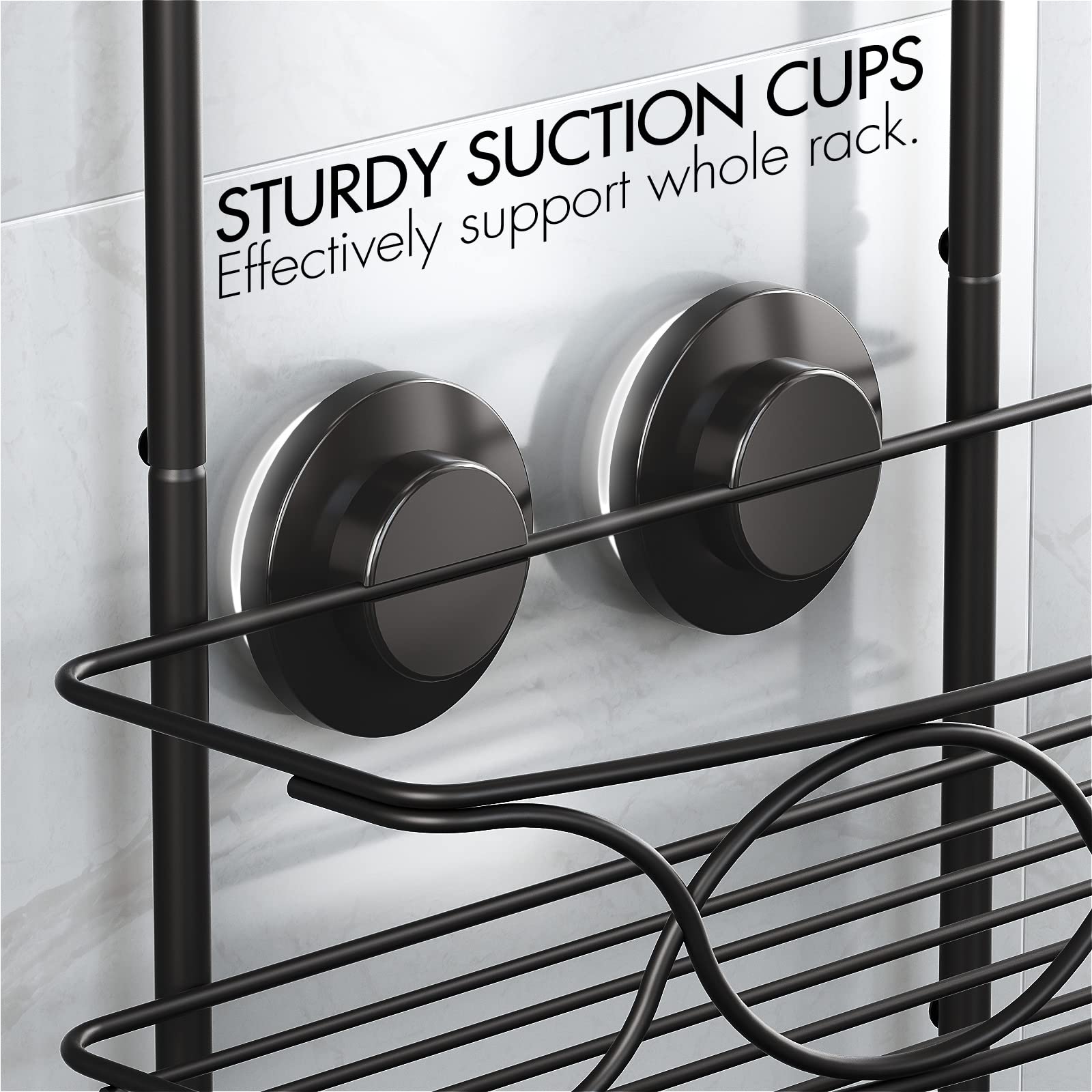 LEVERLOC 2-Pack Razor Holder for Shower with Strong Suction Cup & Anti-Swing Shower Caddy - Perfect for Organizing Razors, Loofahs, and Bath Accessories in Your Bathroom