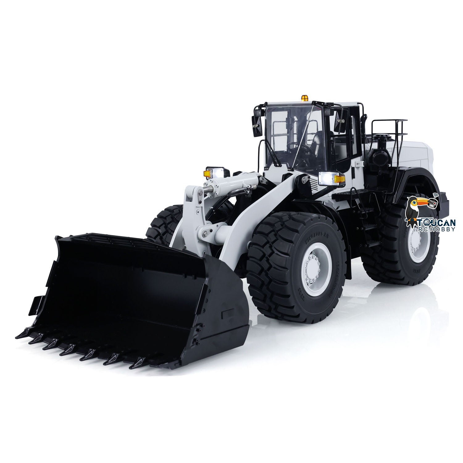 1/14 Scale RC Metal Hydraulic Loader WA480 - Remote Control Construction Toy with Quick Coupler, Fork Bucket, Lights & Sound - ST8 Radio System - Perfect for Construction Enthusiasts and Kids Outdoor Play
