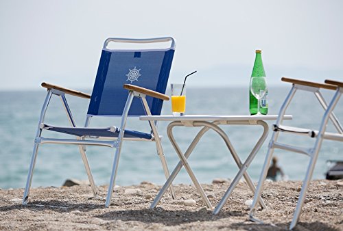 FORMA MARINE Folding Boat Table 24x24 Inches - Adjustable Height 19.4