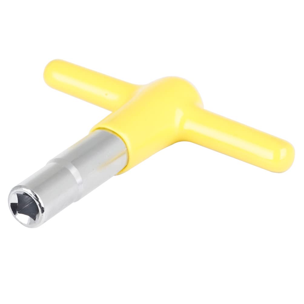 Milisten Square Lug Drum Tuning Key - Chrome Plated Percussion Tool with Non-Slip Silicone Cover (Yellow) | Perfect for Drum Maintenance, Tuning & Professional Performances