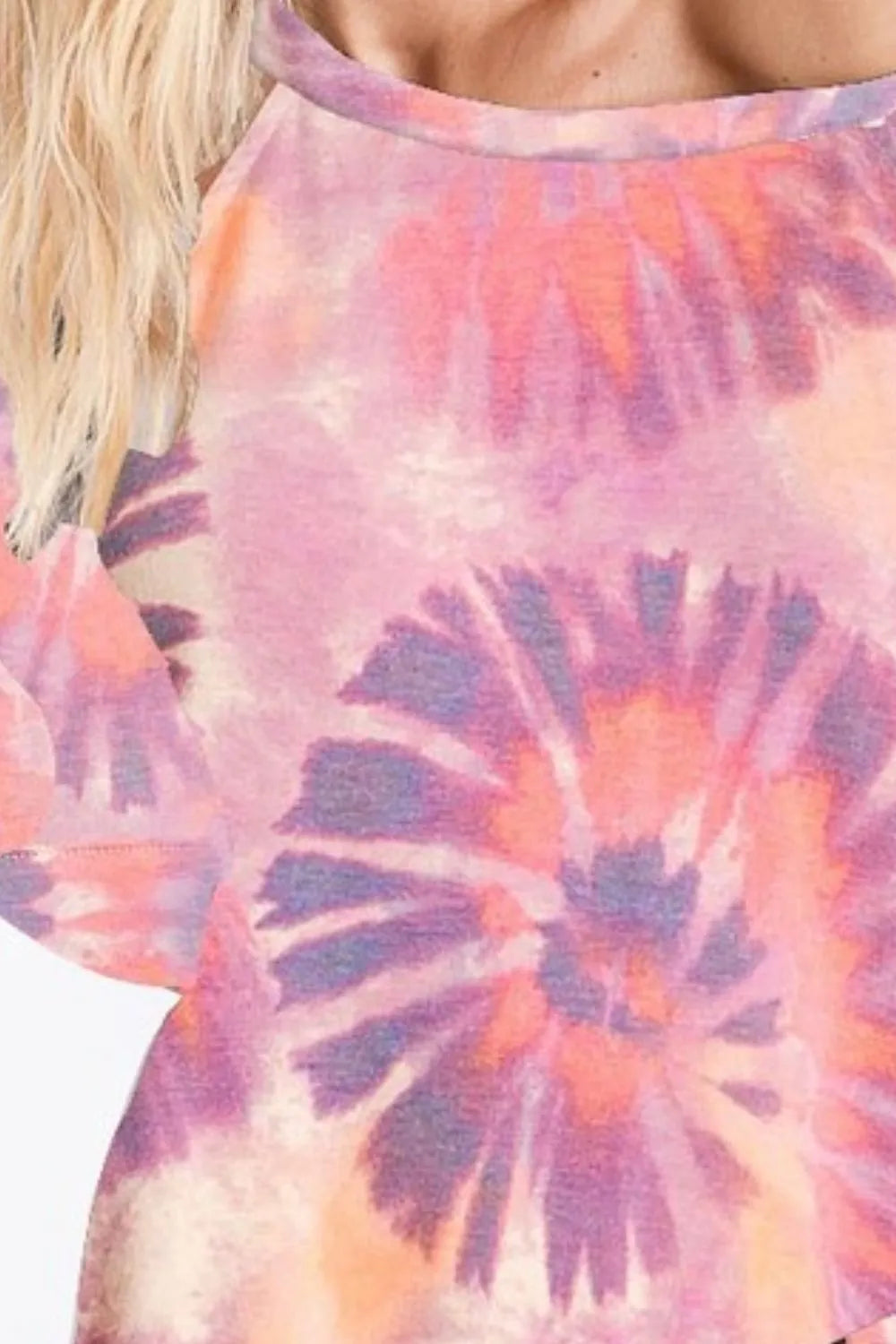 BiBi Tie Dye Print Terry T-Shirt for Women | Soft Cotton Casual Tee | Perfect for Summer Outfits, Beach Wear & Lounge