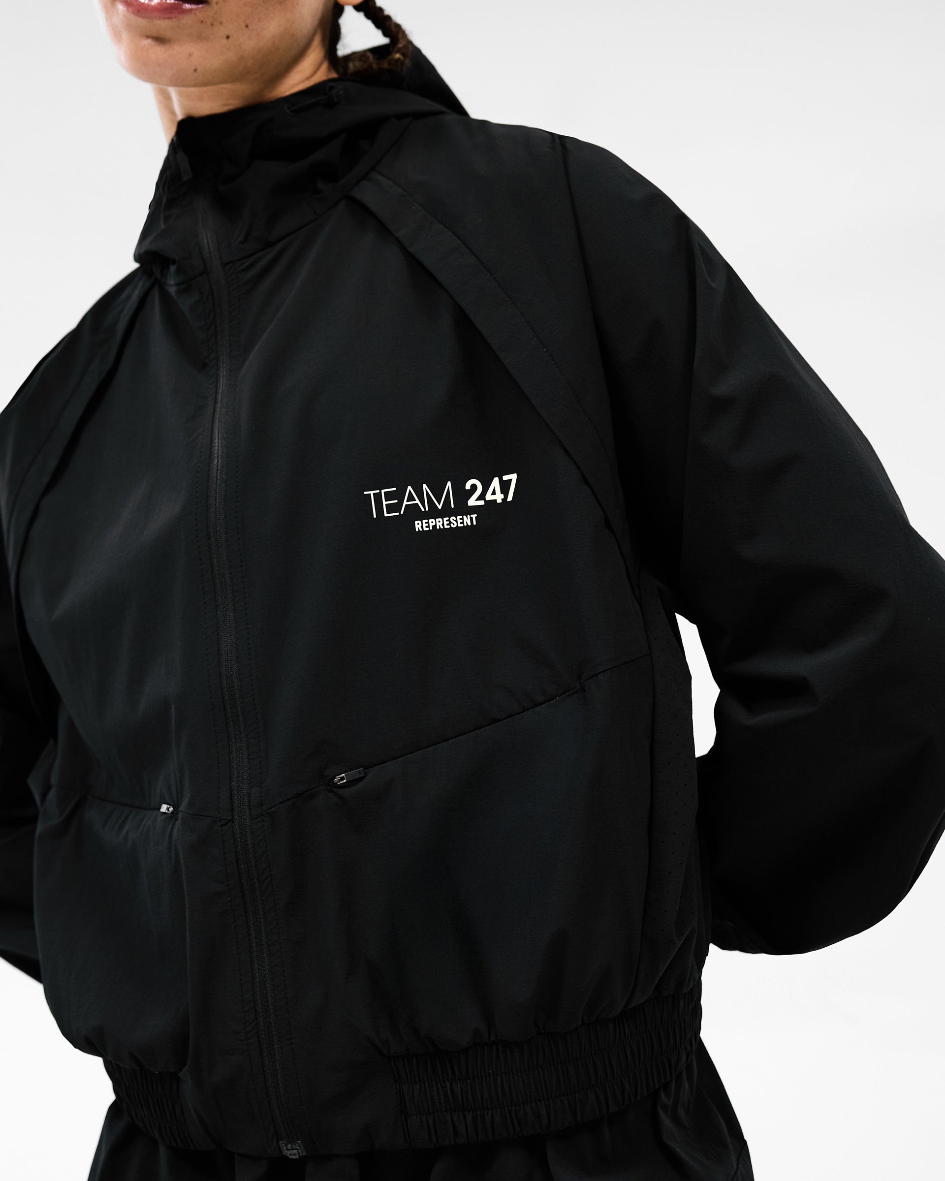 247 Training Jacket for Men & Women - Lightweight Breathable Workout Hoodie - Perfect for Gym, Running & Outdoor Activities - Black