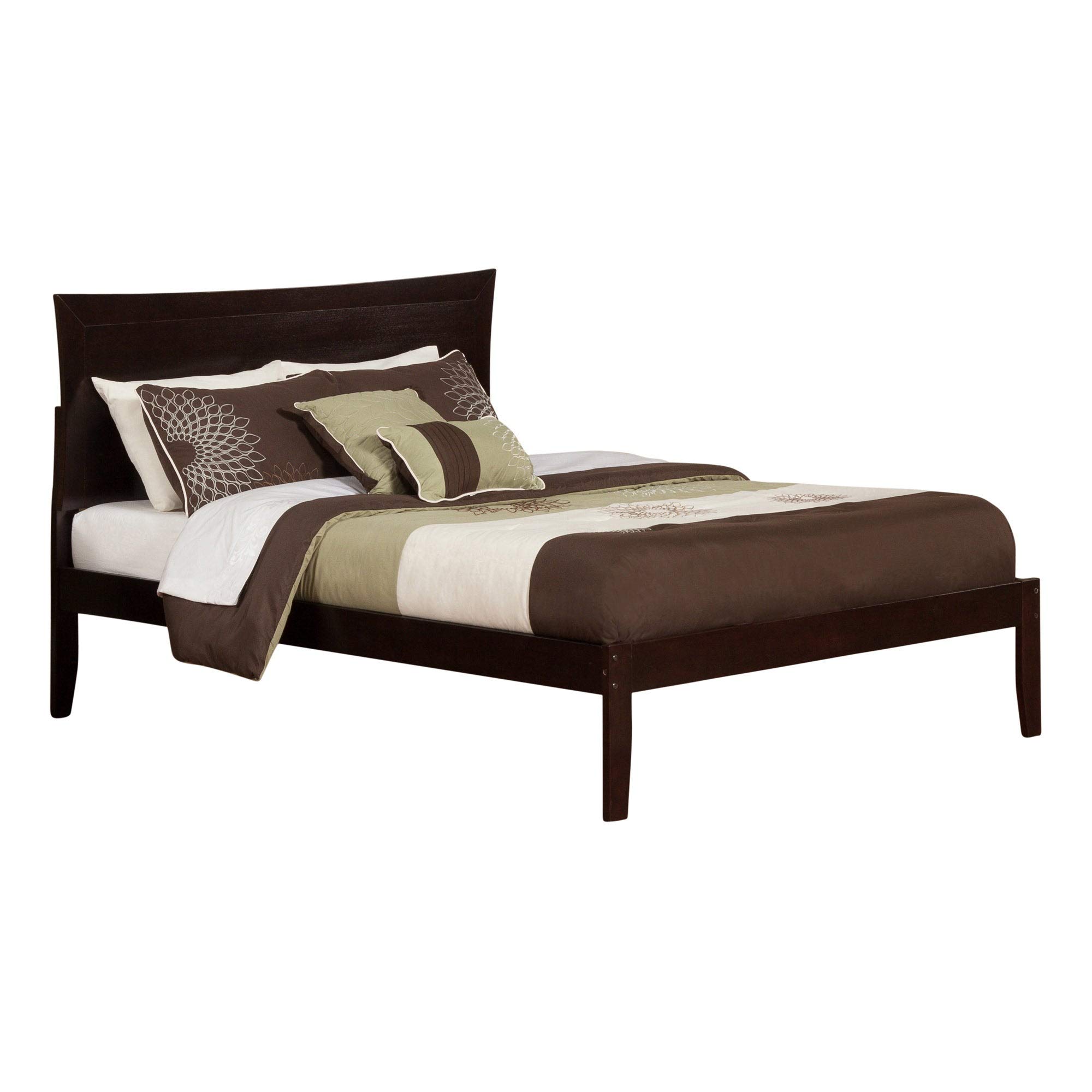 Atlantic Furniture Metro King Size Platform Bed with Open Footboard in Espresso Finish - Modern Bedroom Furniture for Small Spaces & Urban Apartments