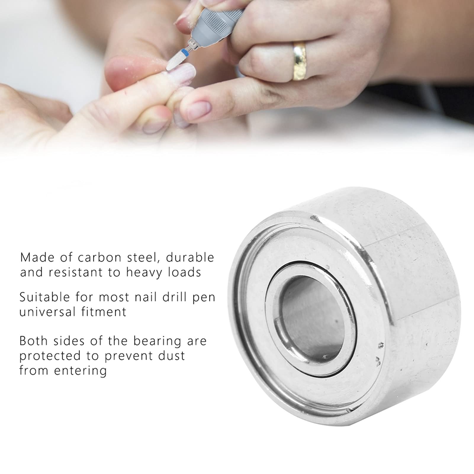 Premium Ball Bearing for Electric Nail Drill Machine - High-Quality Carbon Steel Bearing (Model 940) - Easy Installation for Professional & Home Manicure/Pedicure Use
