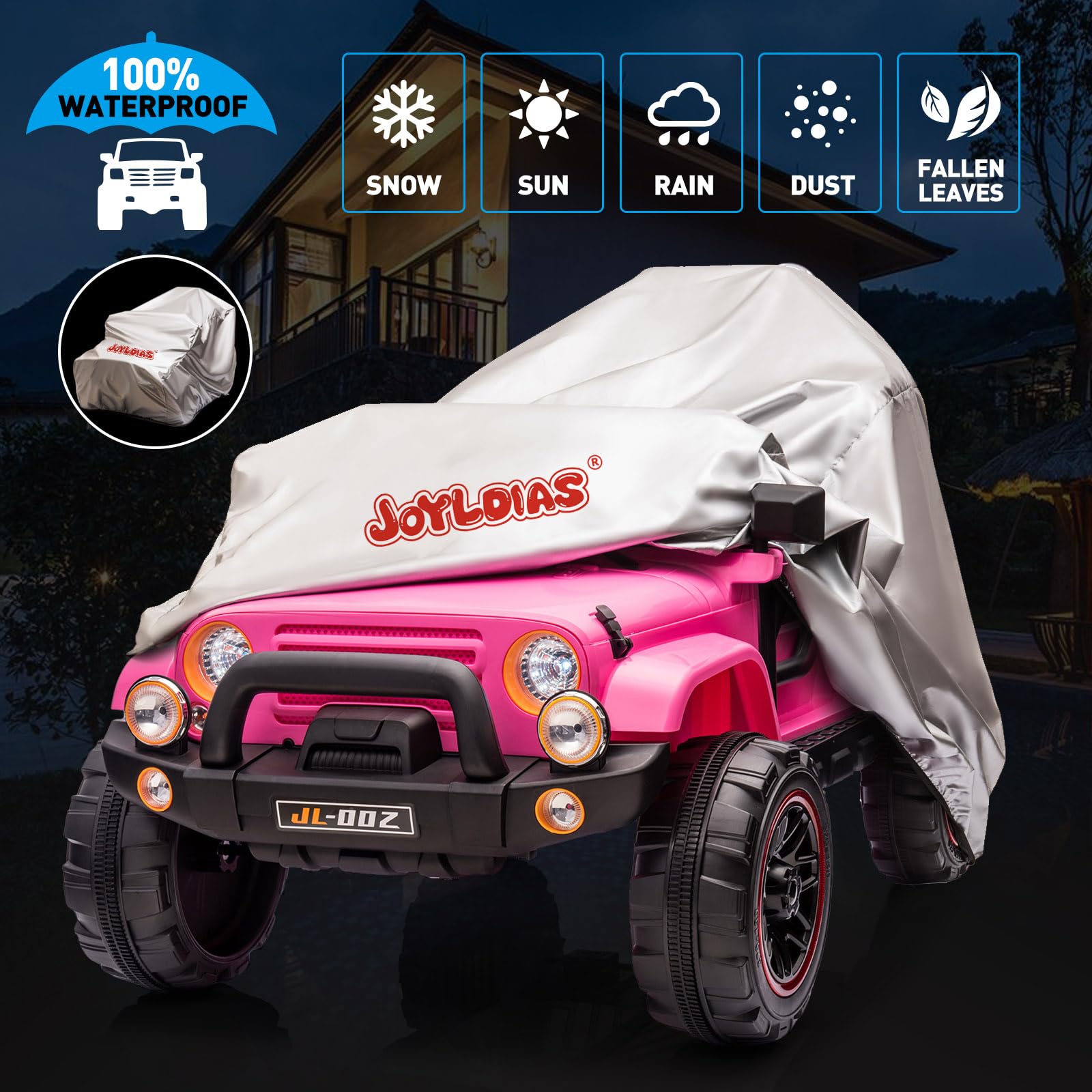 12V7AH Kids Electric Ride-On Truck with Parental Remote Control, Music, LED Lights & Spring Suspension - 2-Seater Pink Children's Car Cover | Perfect for Birthday Gifts, Outdoor Play & Backyard Fun