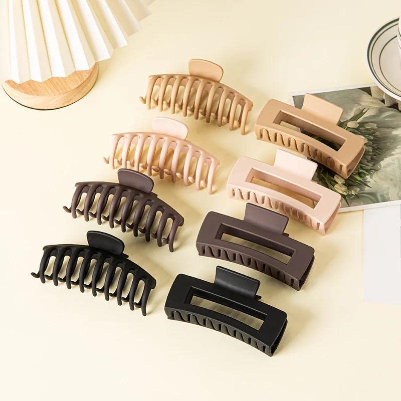 Radhya Large Hair Claw Clips for Women - Matte Banana Clips for Thick & Thin Hair (4-Pack) | Perfect for Updos, Ponytails & Everyday Hairstyles