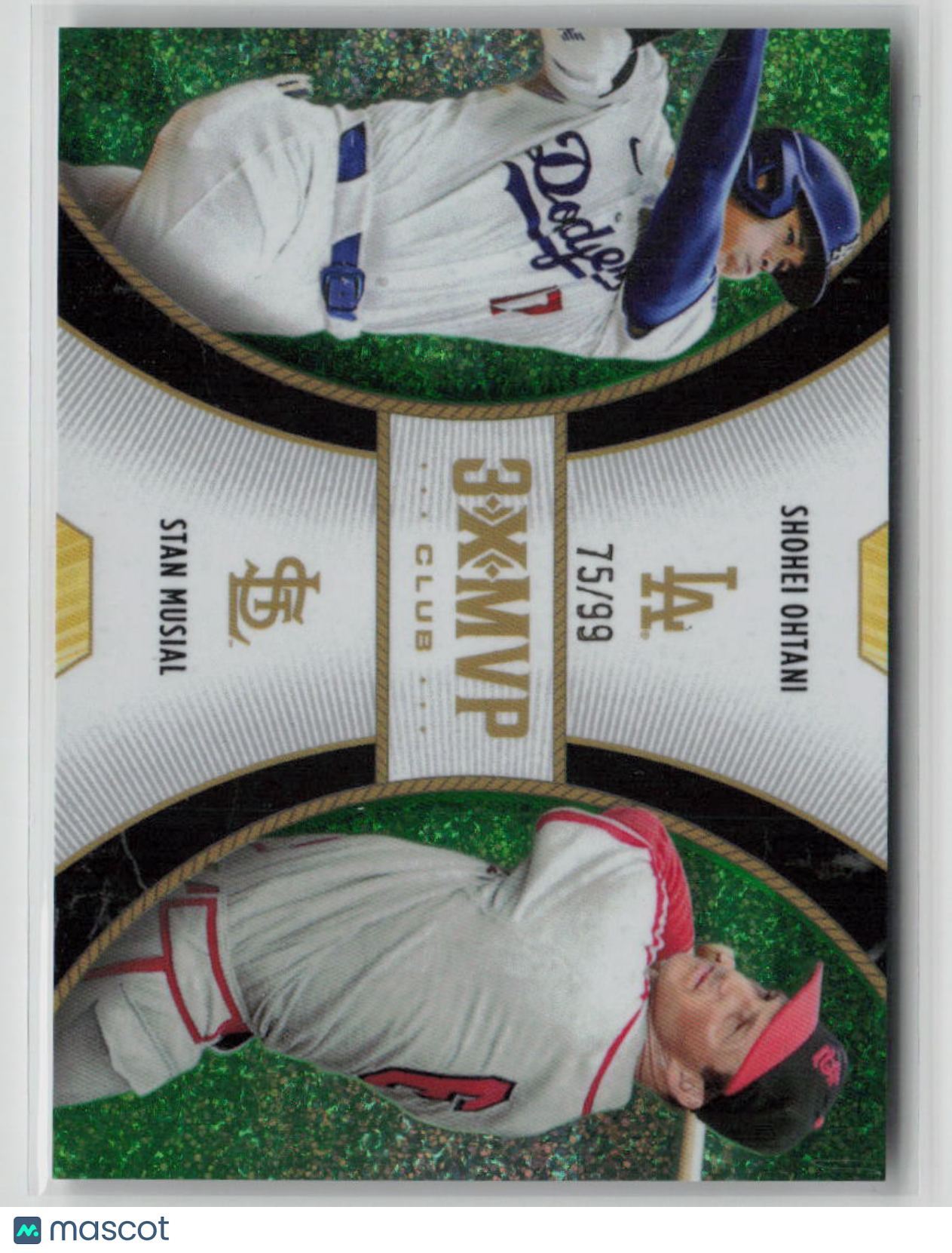 2025 Topps 3xMVP Club Shohei Ohtani & Stan Musial Limited Edition 75/99 #D9 Baseball Trading Card - Perfect for Collectors, Sports Memorabilia Fans and Investment