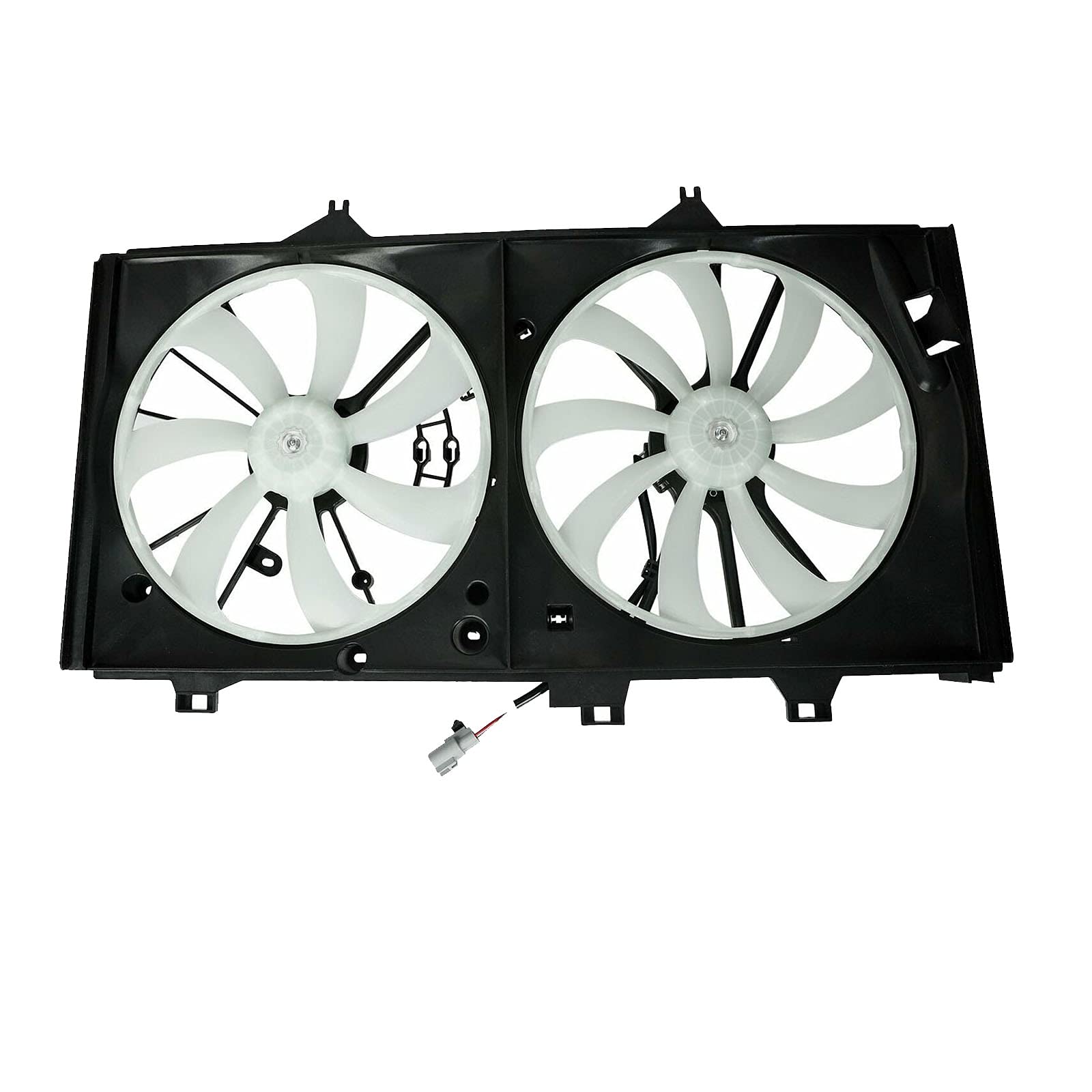 TYFYB Dual Condenser Cooling Radiator Fan 7+9 Blades 12V for 2012-2017 Toyota Camry 2.5L L4 - Compatible with Part Numbers TO3115169, 622760, 674-60106 (Black/White) - Perfect for Engine Cooling & AC System Performance