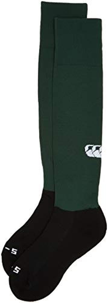 Canterbury Men's Solid Rugby Socks - Forest Green, Large Size - Durable Athletic Socks for Rugby, Football & Sports Training
