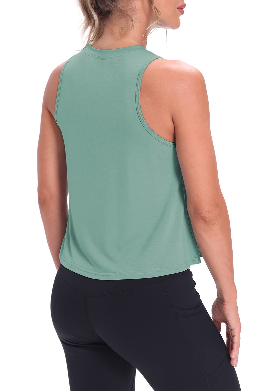 Women's Mippo Crop Tops - Breathable Workout Tank Tops for Yoga, Running & Gym | Flowy Athletic Shirts for Summer & Active Wear
