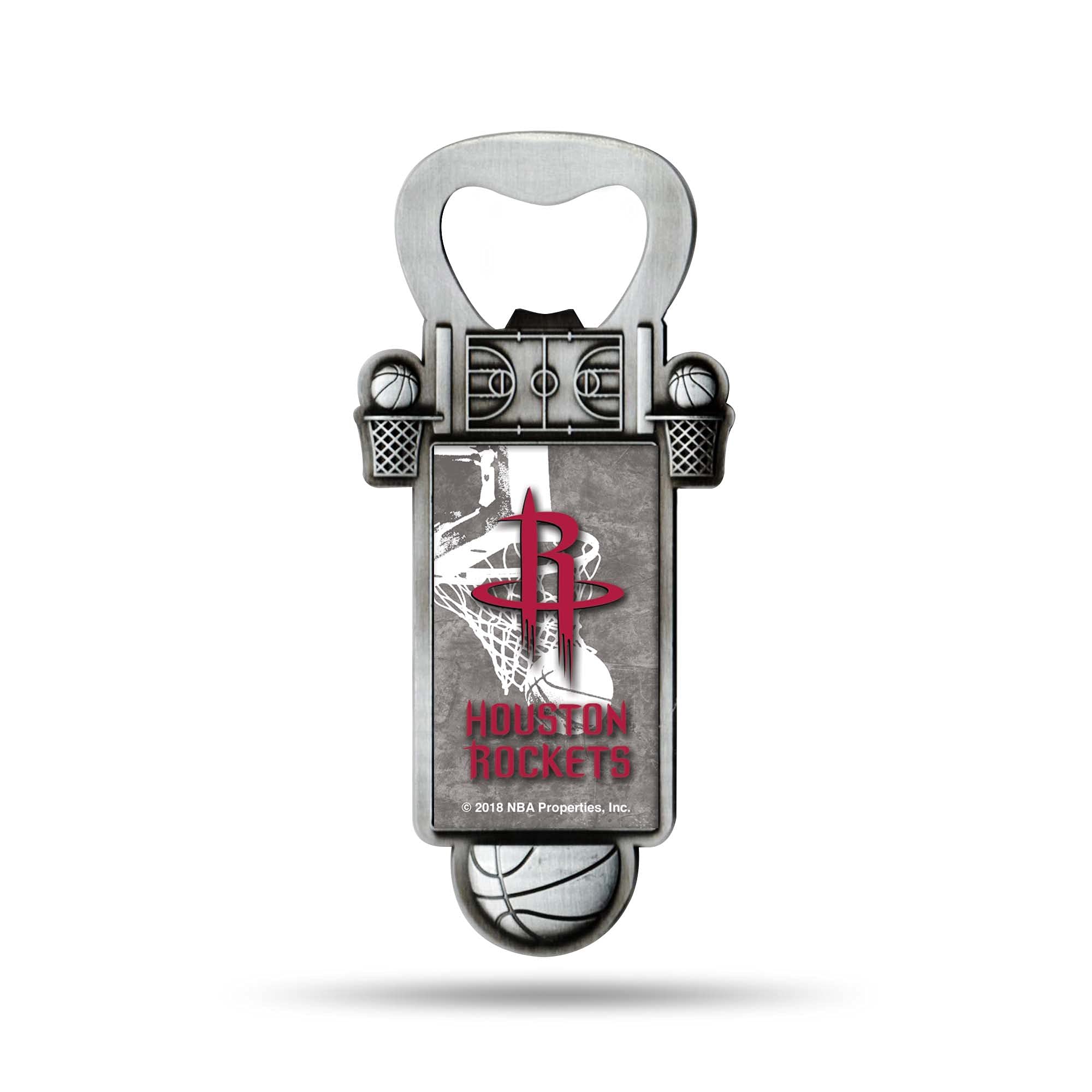 NBA Basketball Magnetic Bottle Opener - Stainless Steel with Strong Fridge Magnet - Perfect for Sports Bars, Man Caves & Game Day Parties