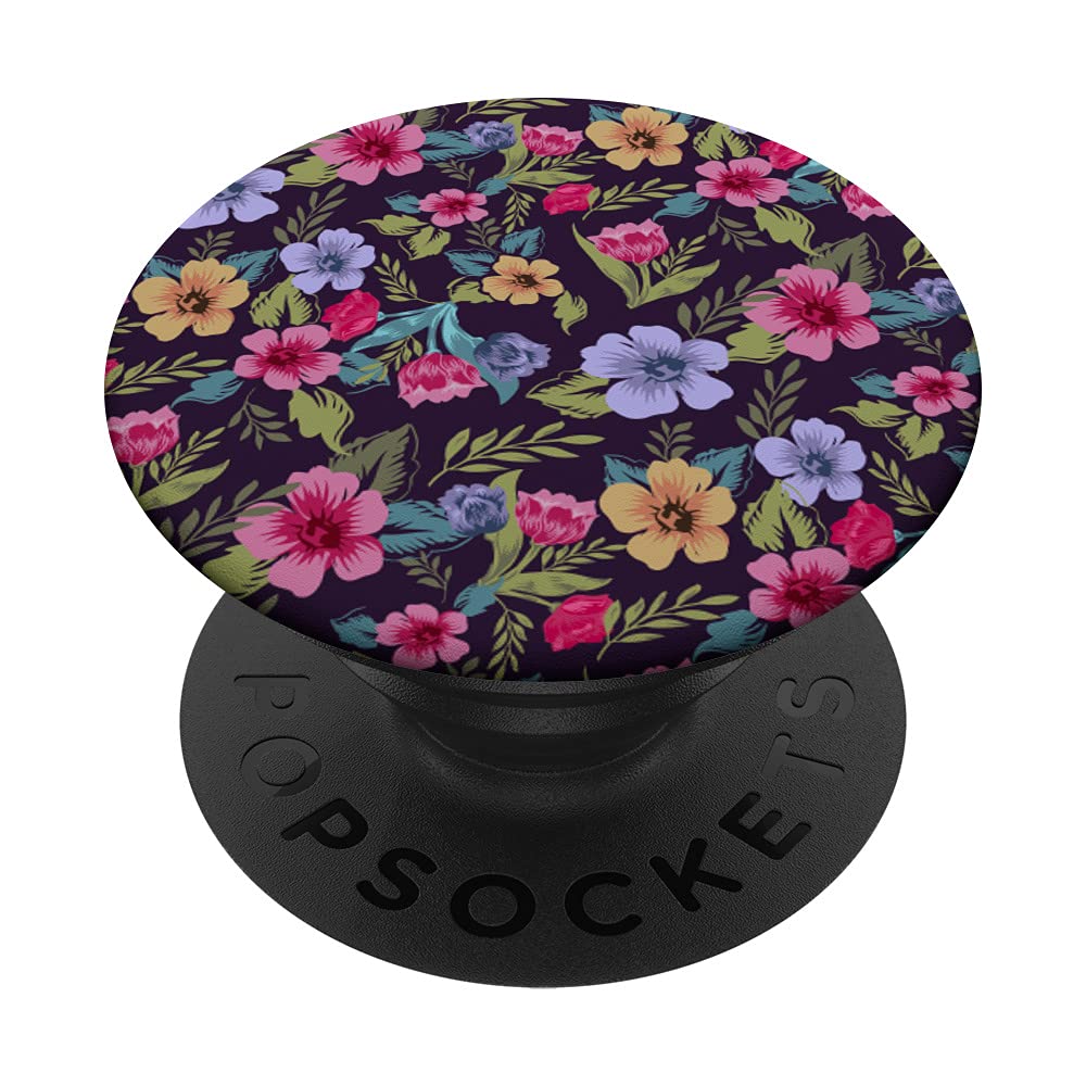 Colorful Floral Pattern Phone Grip with Swappable PopSocket - Perfect for iPhone, Samsung & Smartphones - Ideal for Everyday Use, Travel & Selfies