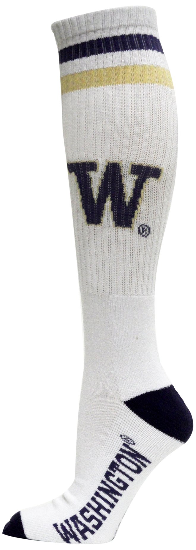 NCAA Washington Huskies Tube Socks - White, Purple & Gold Team Colors - Perfect for Game Day, School Spirit & Fan Apparel