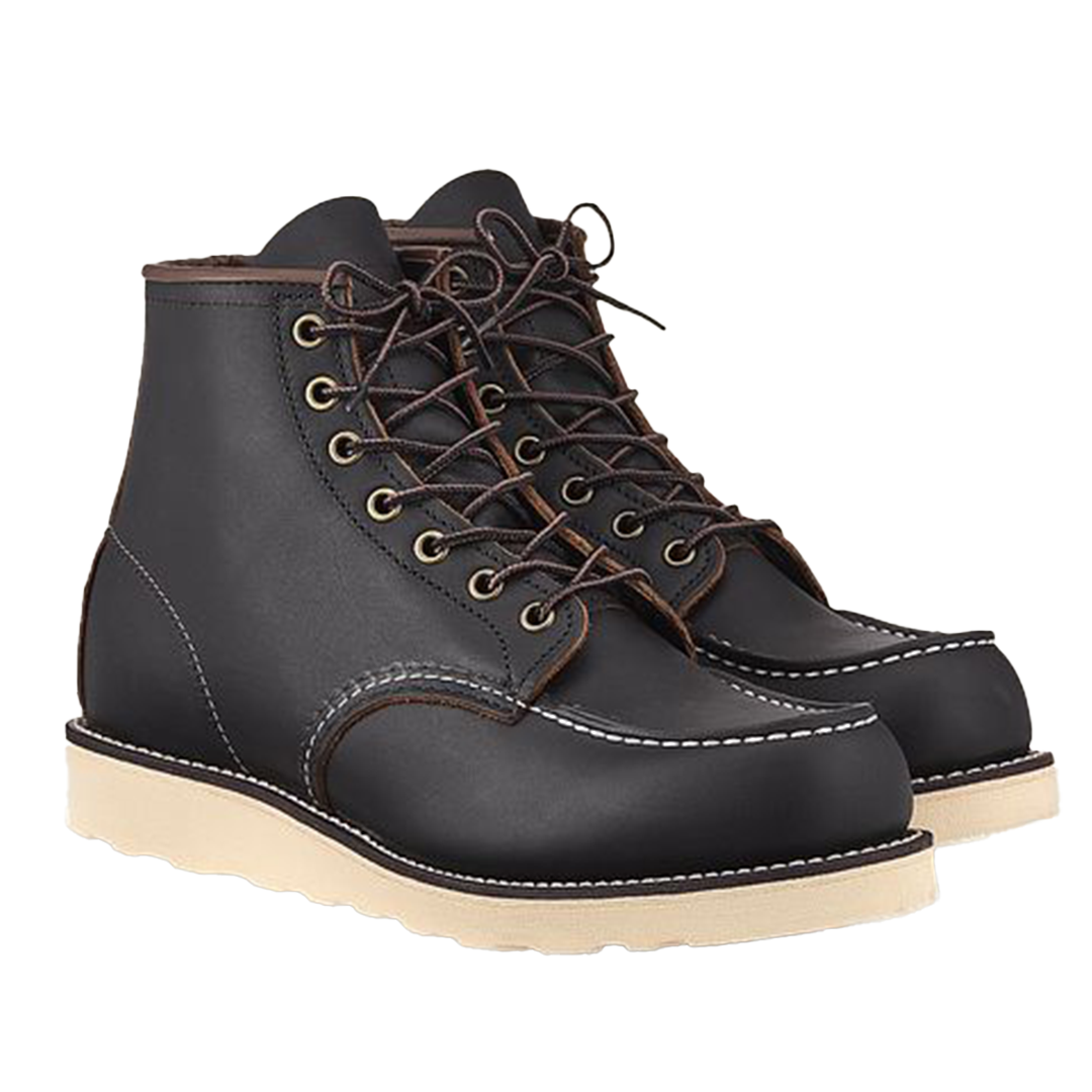 6 Inch MOC 8849 Work Boots for Men - Black/Brown Safety Shoes - Steel Toe, Slip Resistant, Comfortable Work Boots for Construction, Warehouse & Outdoor Jobs