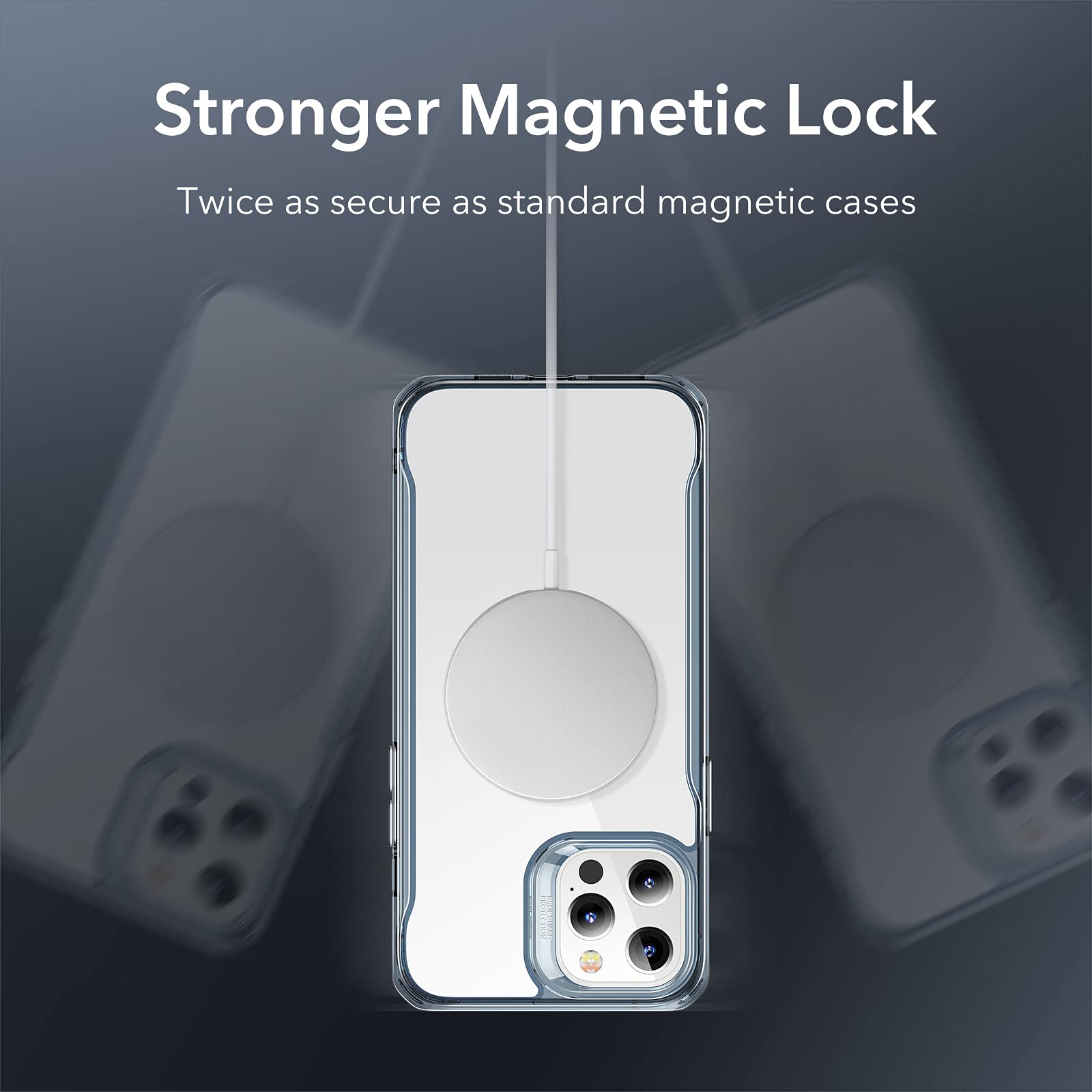 ESR Magnetic Phone Case for iPhone 12 Pro Max - MagSafe Compatible, Scratch-Resistant Back & Grippy Protective Frame | HaloLock Hybrid Sidekick Case (Blue) - Perfect for Everyday Protection, Wireless Charging & Secure Grip