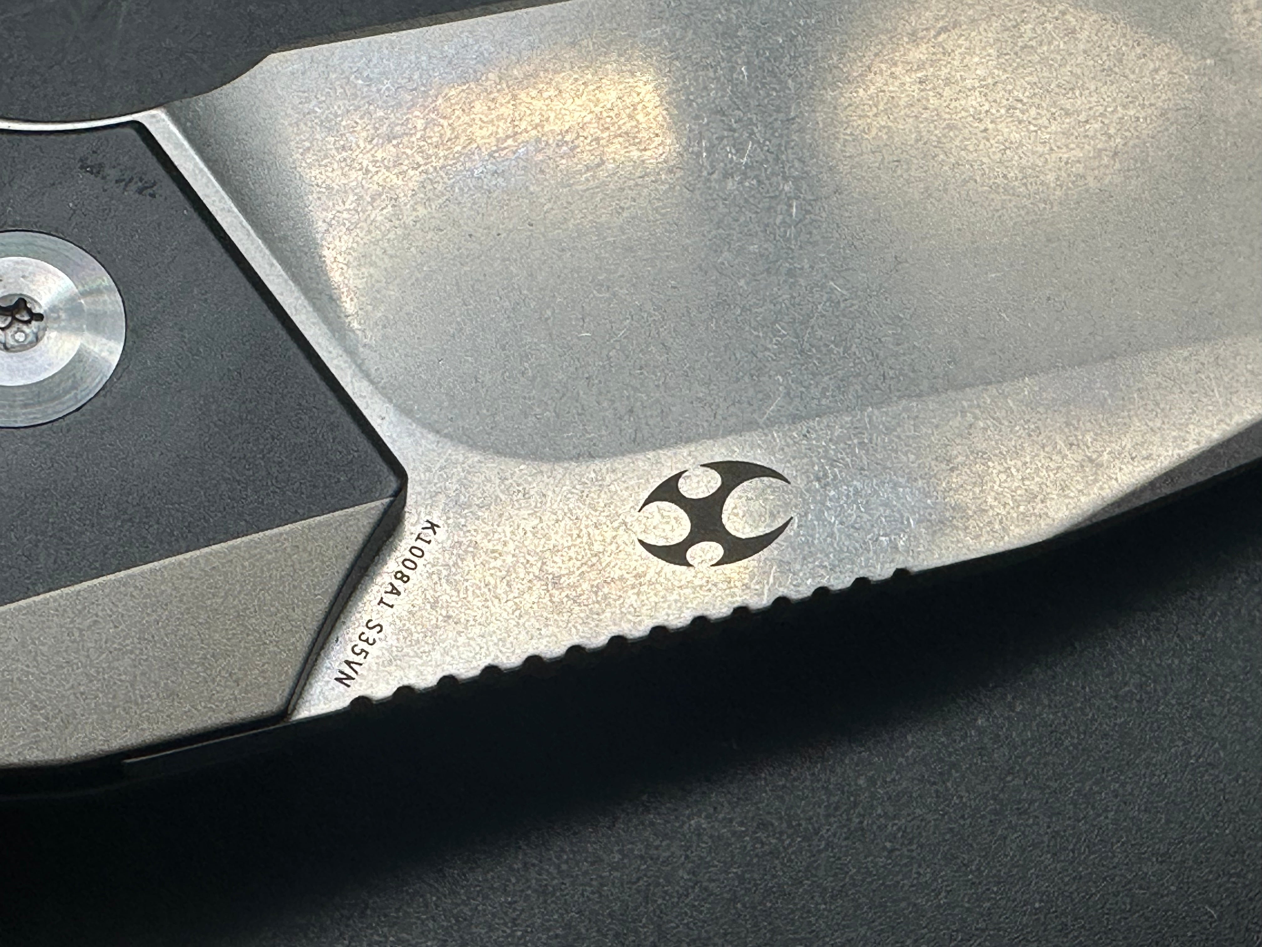 KANSEPT HELLX Folding Knife - Black Coated S35VN Blade, Titanium Handle, Plain Edge (Model K1008A1) | EDC Pocket Knife for Camping, Hiking & Outdoor Survival