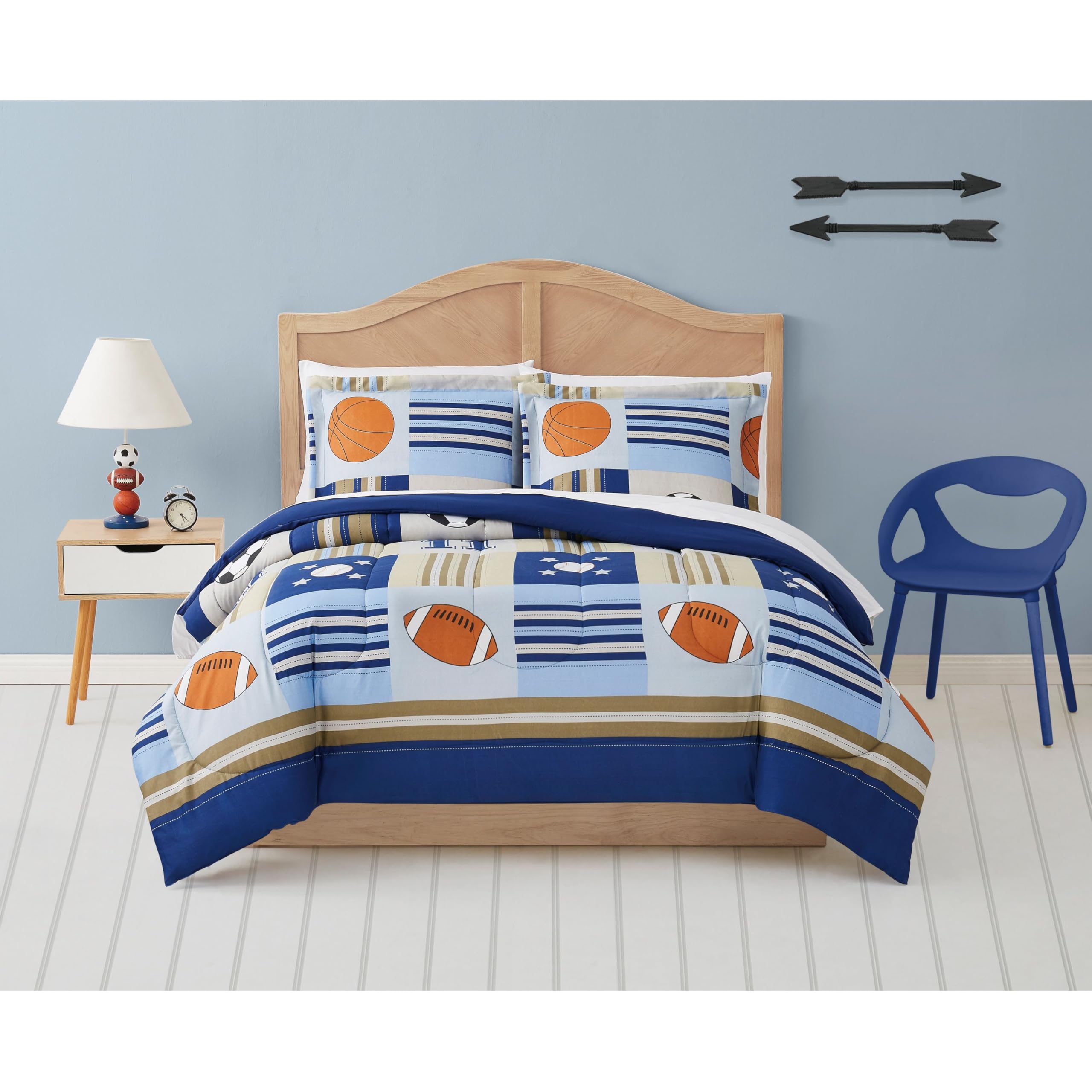 Premium Denim & Khaki Twin Comforter Set - Soft Bedding for Teens & Dorms - Perfect for College Rooms, Guest Beds & Cozy Sleep