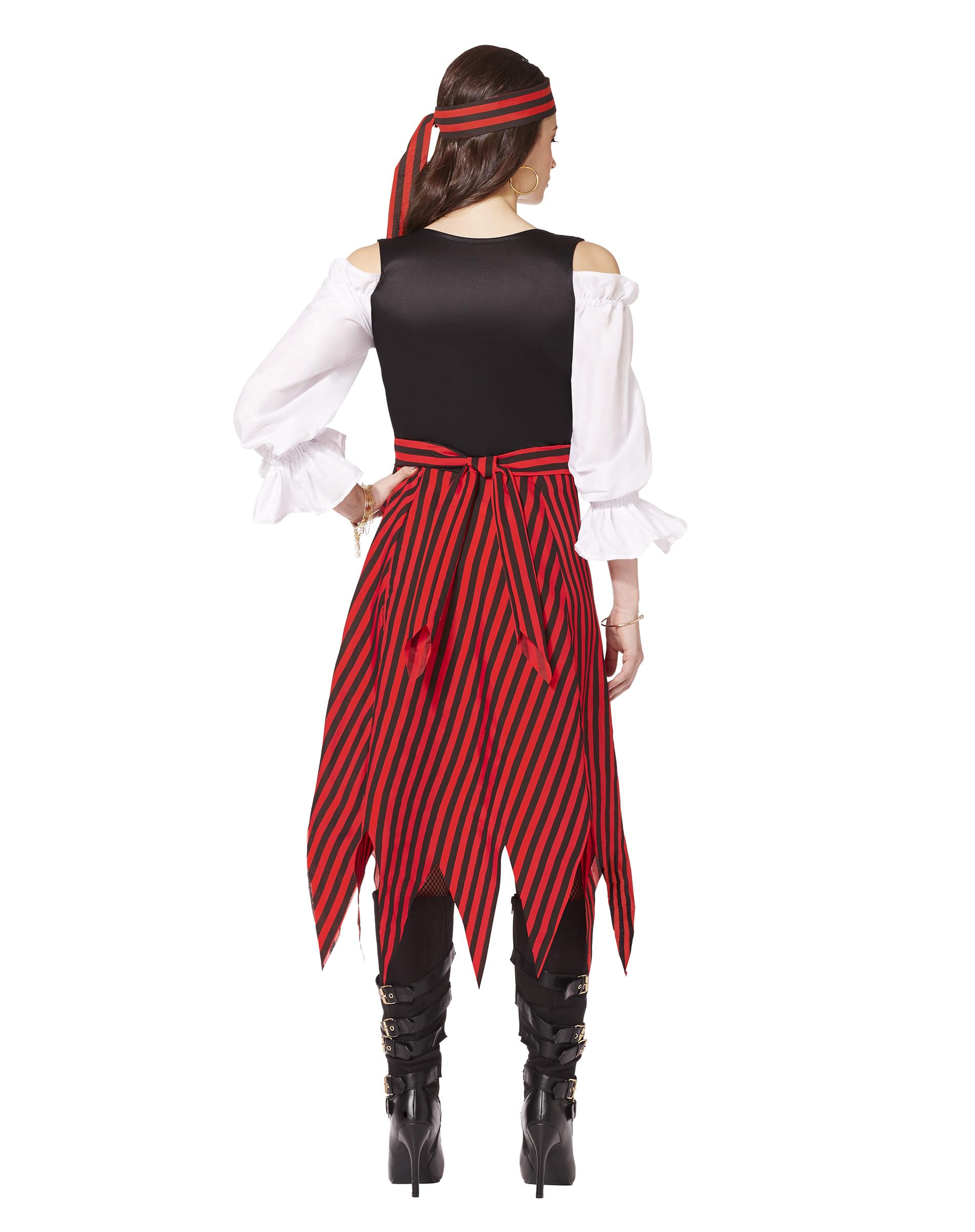 Adult Buccaneer Pirate Costume - Red & Black for Halloween & Cosplay