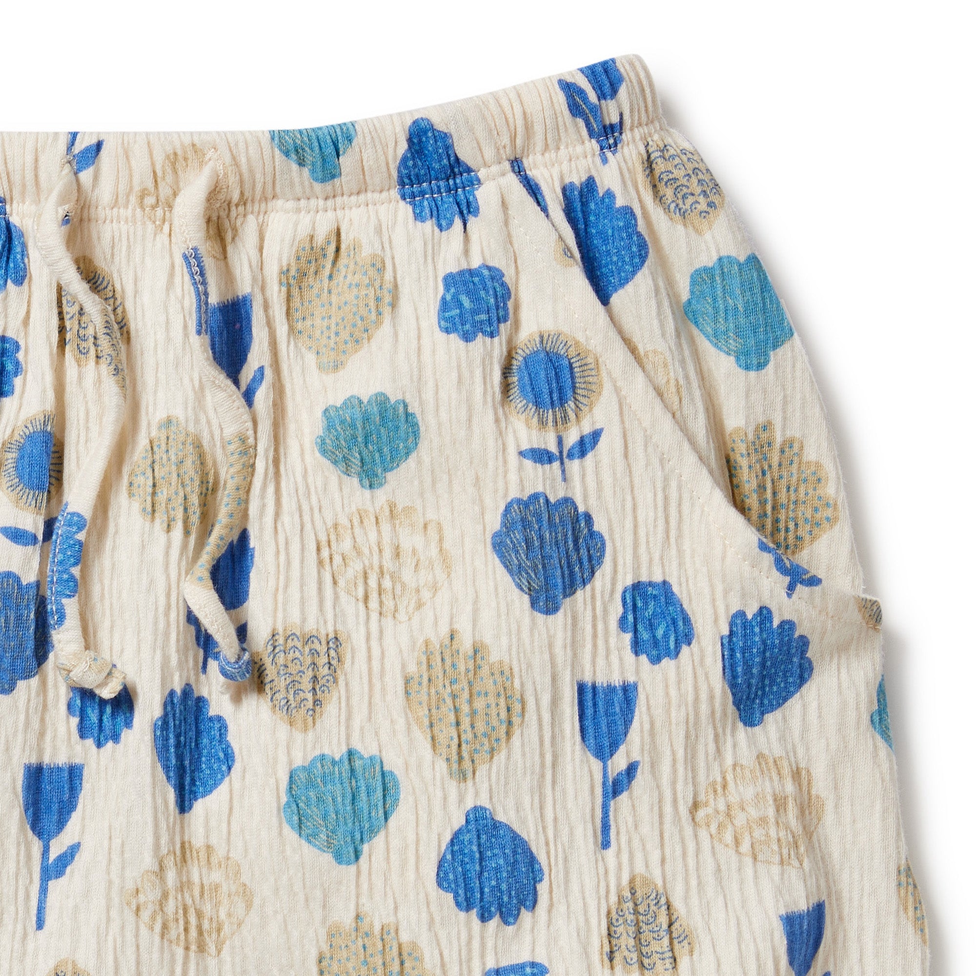 Ocean Breeze Crinkle Bloomer Shorts for Baby Girls - Soft Cotton Bloomer Shorts with Elastic Waist - Perfect for Playtime, Beach & Summer Outfits