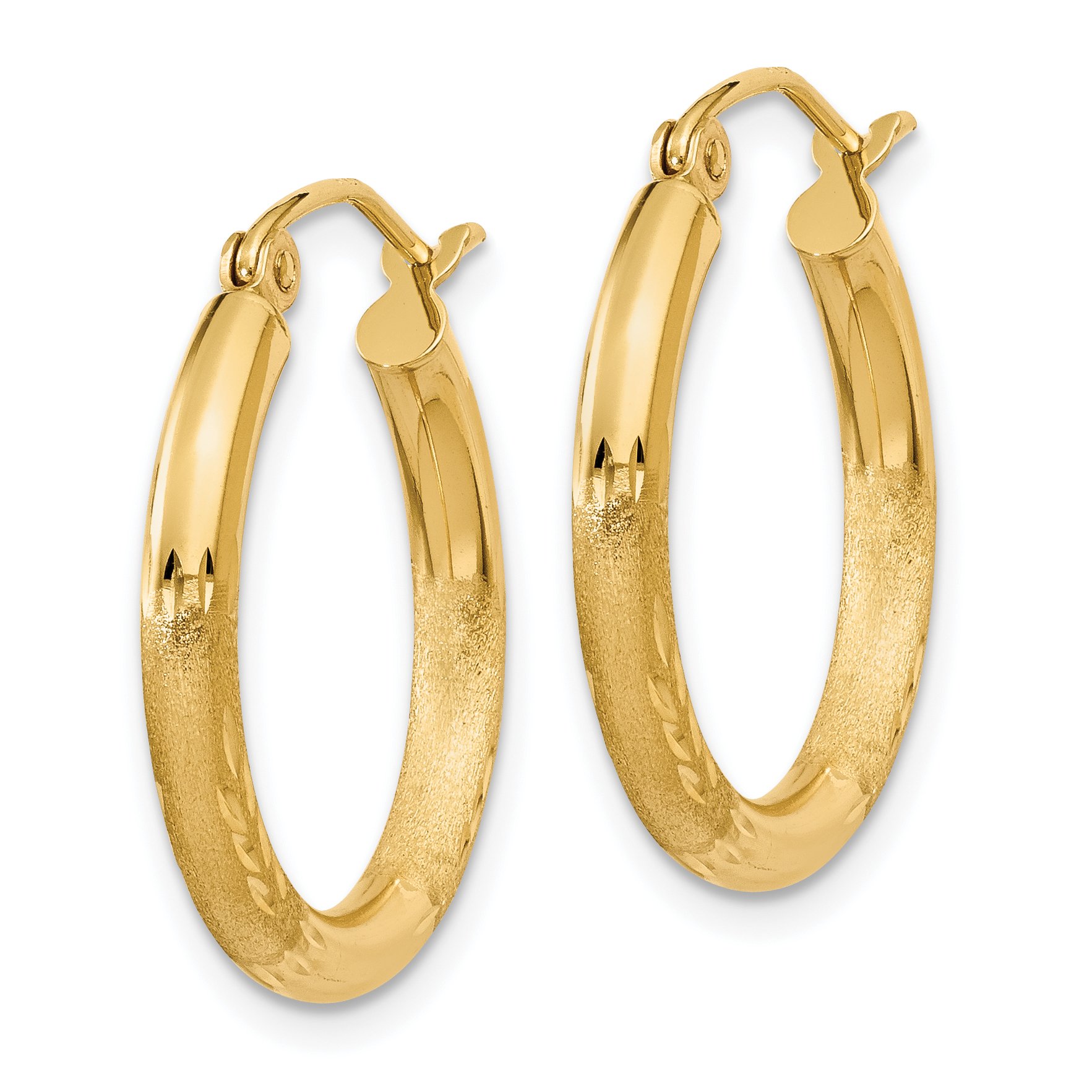 14K Solid Yellow Gold 2.5mm Round Small Hoop Earrings for Women - Minimalist Dainty Everyday Hoops - Perfect for Work, Date Night & Gifts