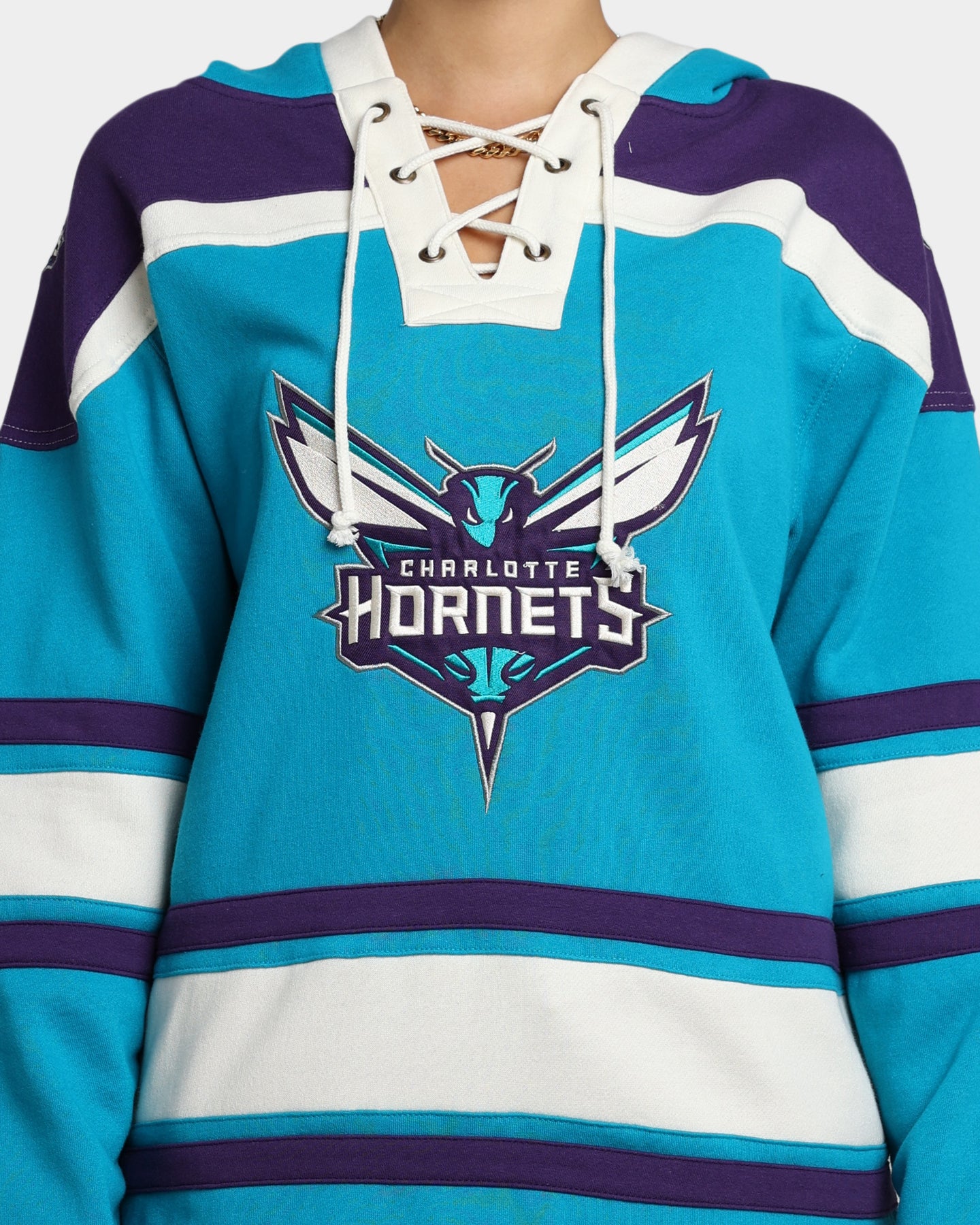 47 Brand Charlotte Hornets Superior Lacer Hoodie Neptune - Men's NBA Basketball Team Zip-Up Sweatshirt for Game Day & Casual Wear