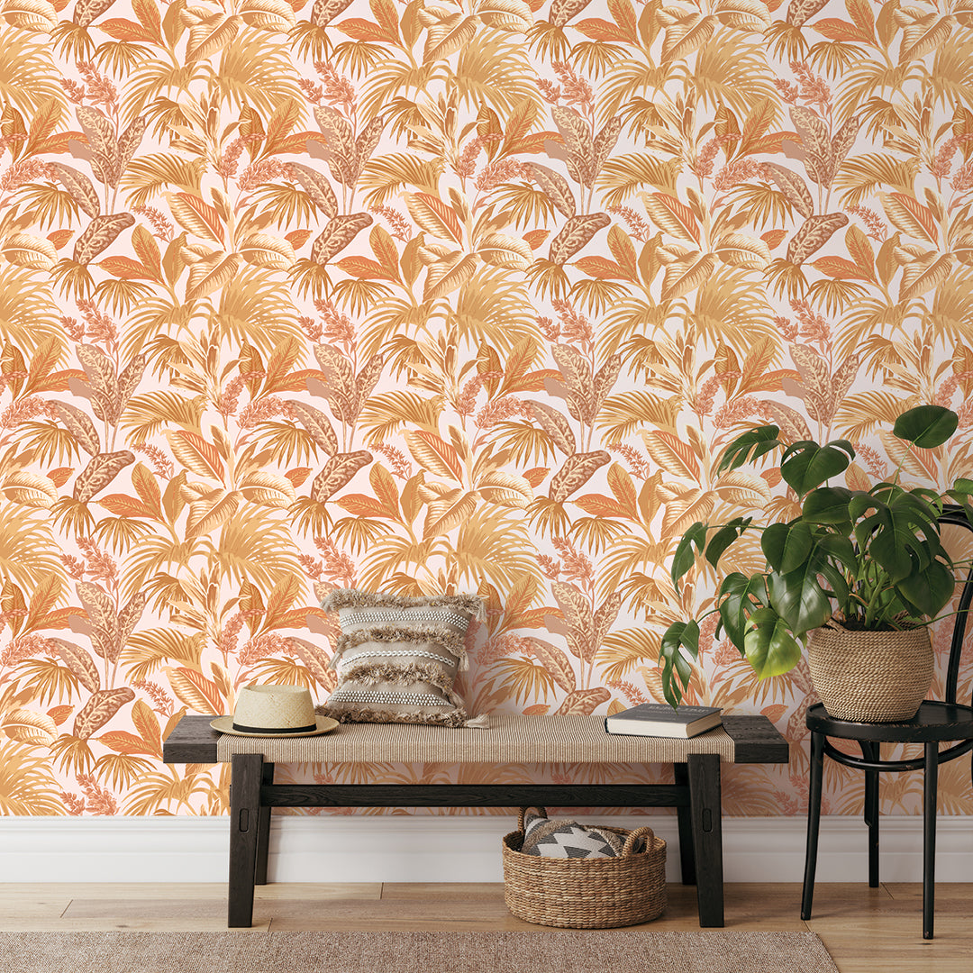 Self-Adhesive Havana Palm Wallpaper - Tropical Peel and Stick Wallpaper for Bedroom, Living Room, and Bathroom Decor - Easy to Install Removable Wallpaper for Home Renovation