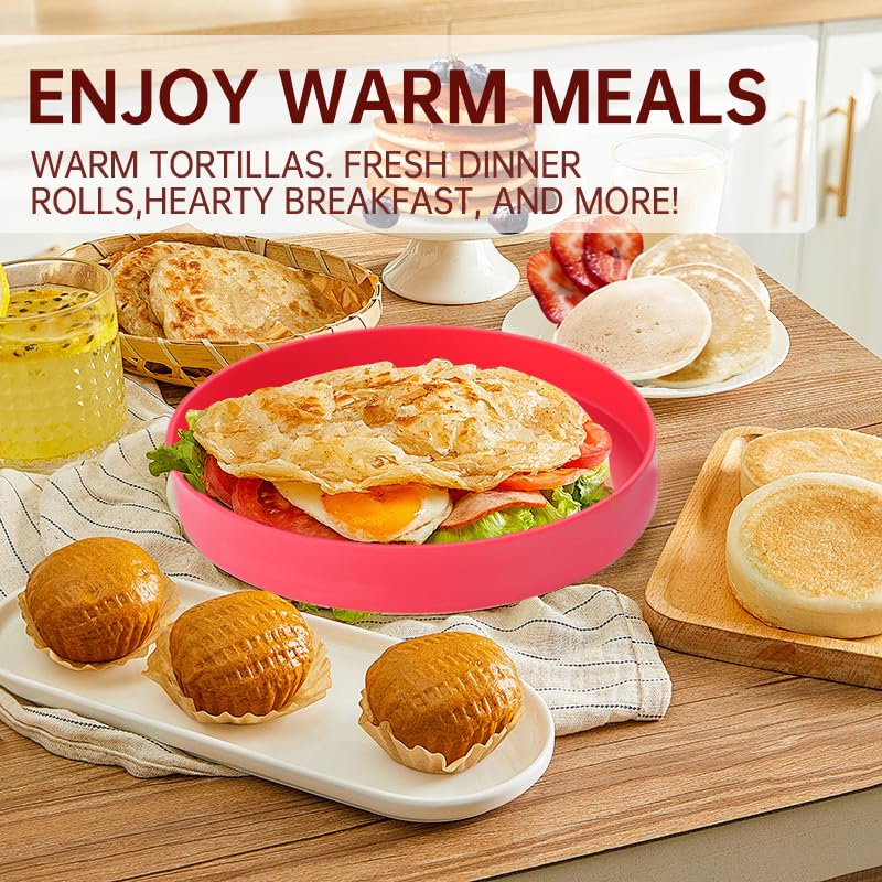 Vivicreate Tortilla Warmer & Pancake Keeper - Microwave Safe Tortilla Server Set (7