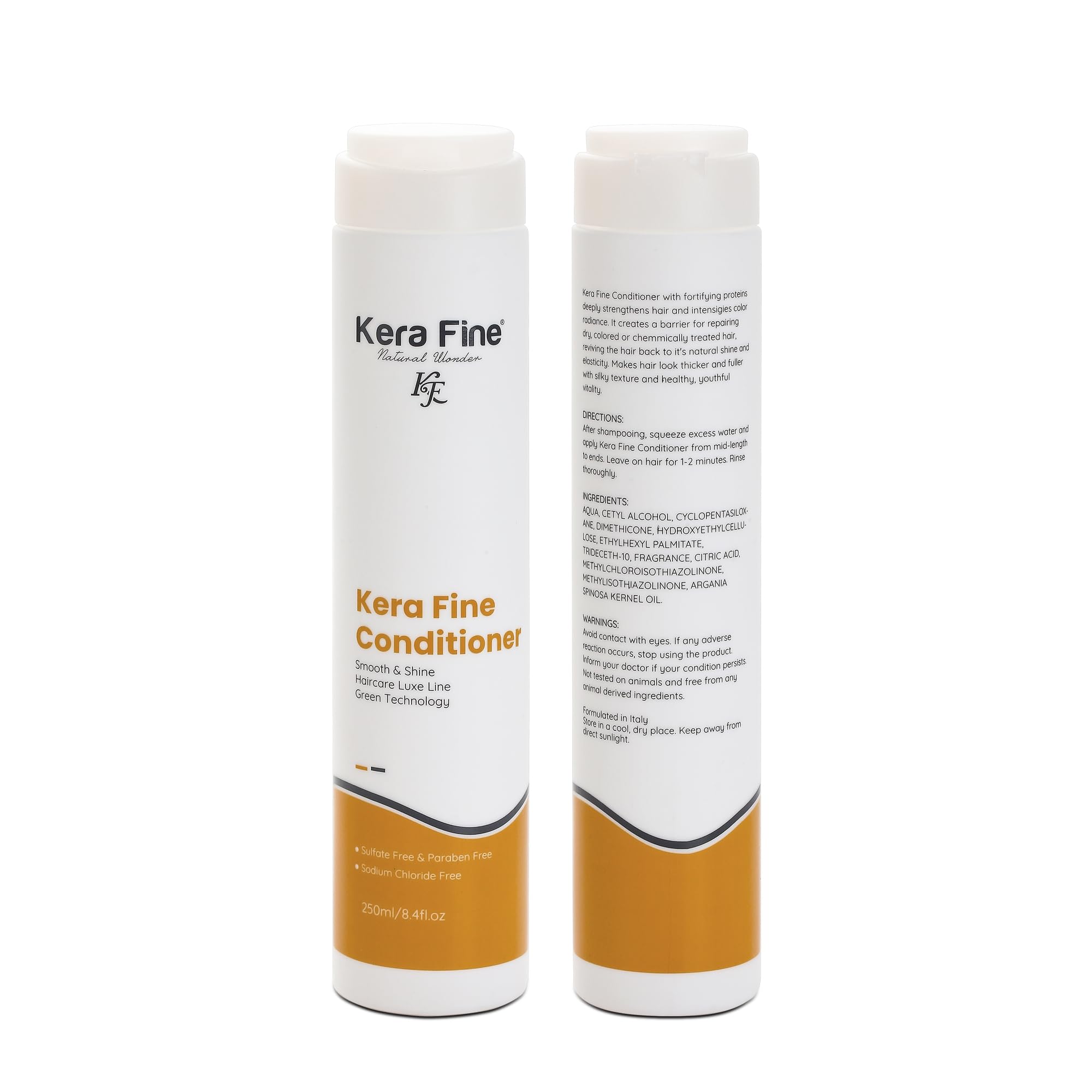 KERAFINE Smooth & Shine Hair Conditioner - 250ml | Sulfate Free, Paraben Free & Sodium Chloride Free | Luxe Haircare with Green Technology | For Silky, Frizz-Free & Healthy Hair - Perfect for Daily Use & Damaged Hair Repair