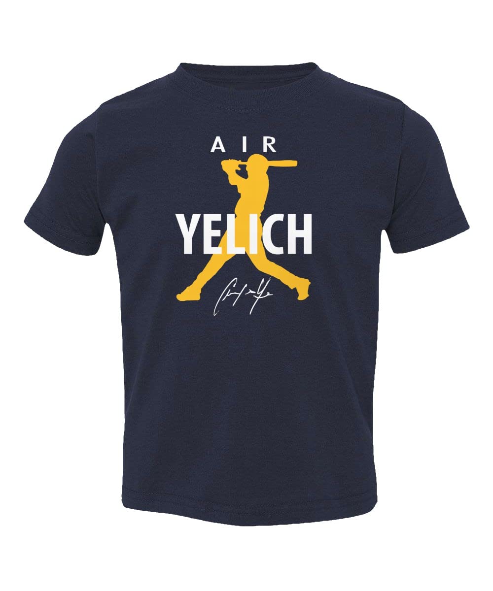Air Yelich Baseball Star Milwaukee Brewers Fan Toddler T-Shirt - Cute MLB Outfit for Kids & Baby Boys Game Day