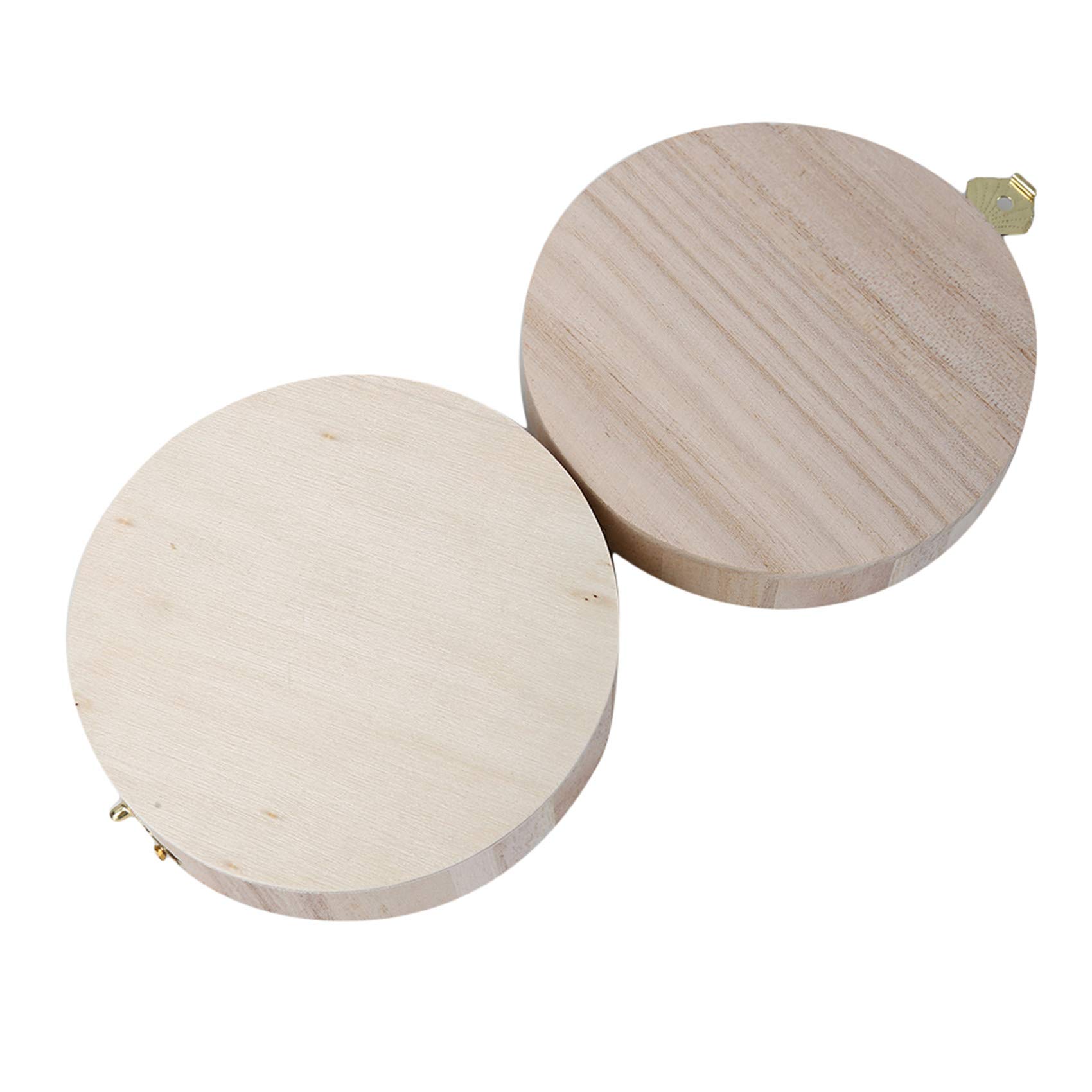 Unfinished Round Wooden Box with Lid - DIY Craft Storage, Home Decor, Jewelry Organizer, Gift Box for Wedding, Birthday & Photo Keepsakes (Natural Wood)