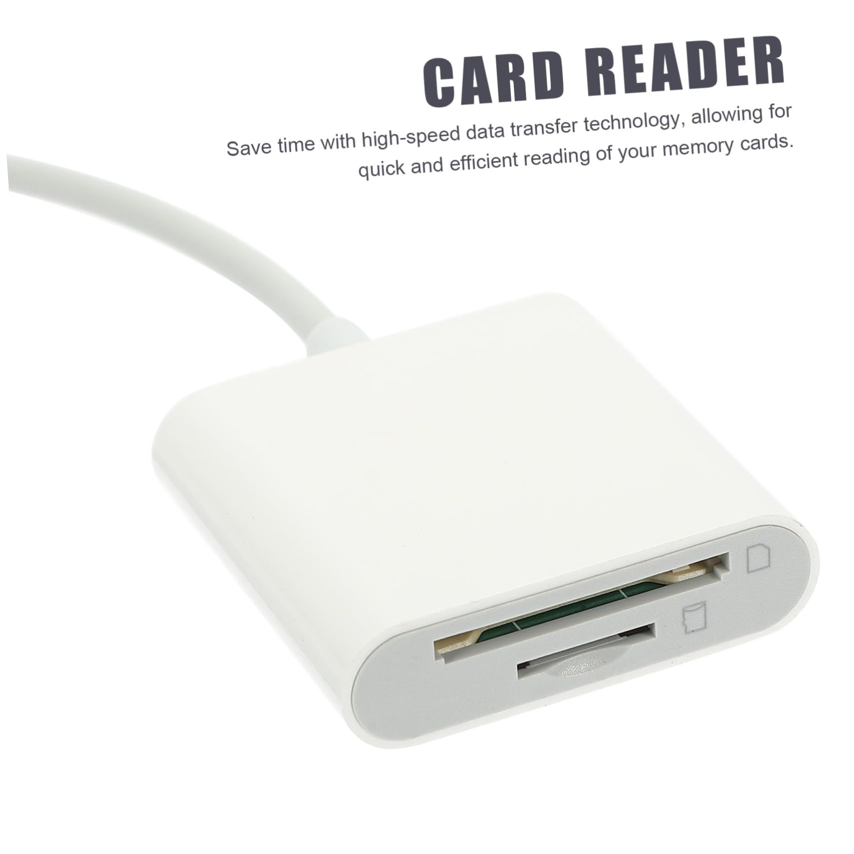 2-in-1 Portable USB Card Reader - ABS Memory Card Adapter for Camera, Phone & Computer - White Compact Storage Solution for SD/TF Cards - Perfect for Travel, Photography & Data Transfer