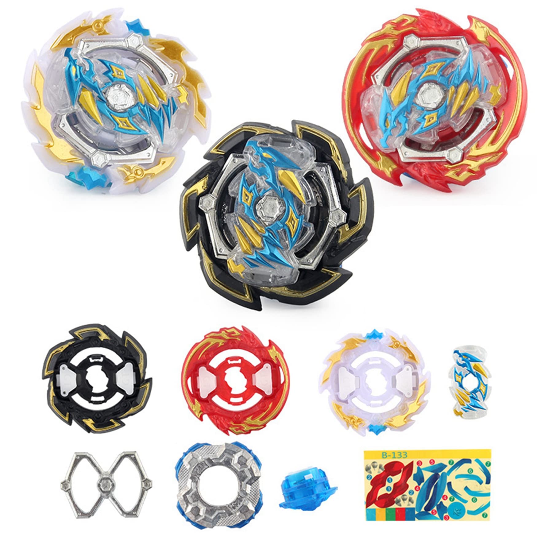 Beyblade Burst Booster GT Starter B-133 3-in-1 Ace Dragon St.Ch Spinning Top Battle Set with B-184 Custom String Launcher (LR Spin) & Grip - Premium Beyblade Toys for Competitive Battles & Collection - Perfect for Tournaments, Birthday Gifts & Kids' Playtime