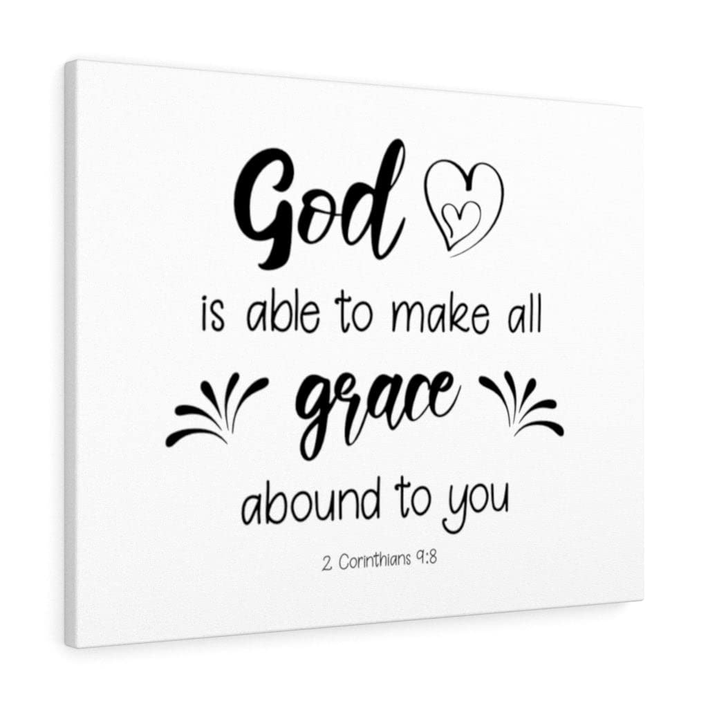 2 Corinthians 9:8 Christian Wall Art - Bible Verse Print Ready to Hang - Inspirational Scripture Gift for Home, Office & Church Decor