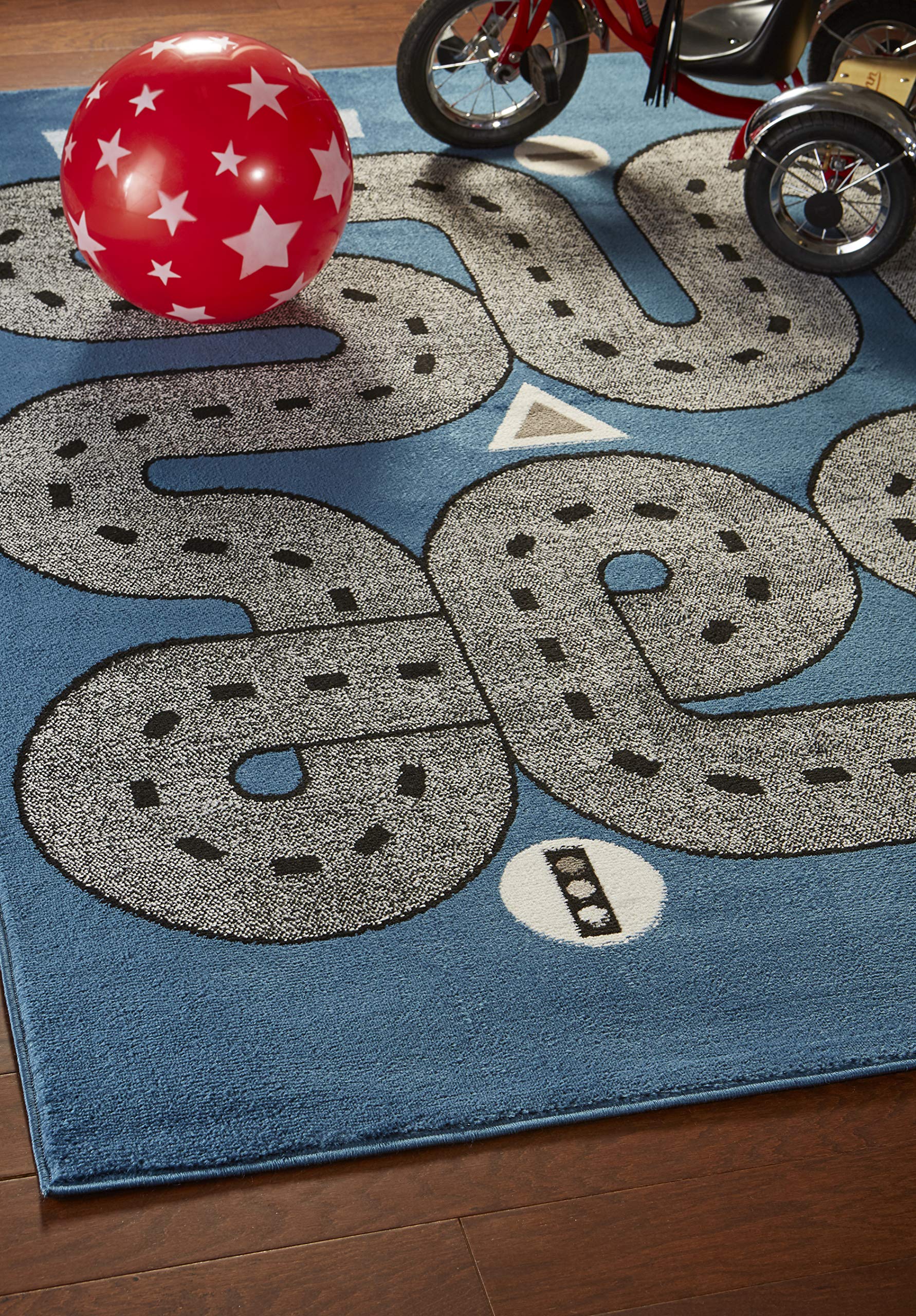 LR Home Whimsical 5' x 7' Light Blue Area Rug - Perfect for Living Room, Bedroom & Nursery Decor