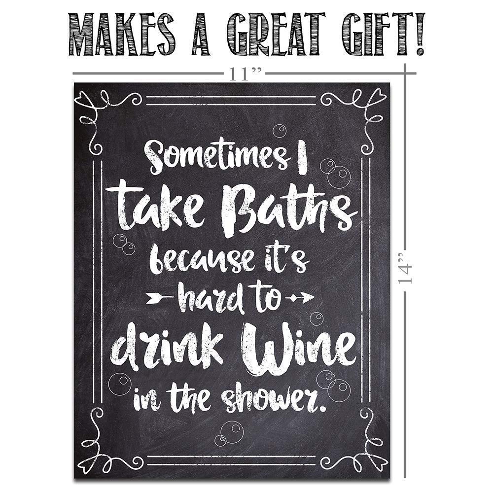 Funny Wine Lover Print - 11x14 Unframed Bathroom & Kitchen Decor - Perfect for Wine Bars, Pantry Display & Chalkboard-Style Home Decor | Great Gift for Wine Enthusiasts & Humor Lovers