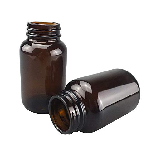 40 Pack 120ml Glass Brown Round Media Storage Bottles - Reagent Bottles Without GL38 Screw Cap for Lab, Chemical Storage & DIY Projects