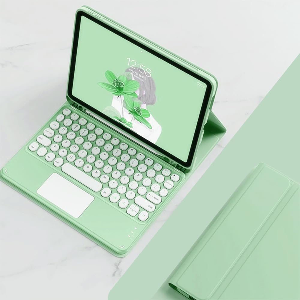 Bluetooth Keyboard Case for iPad Air 11'' (2024/Air 4/Air 5) - Slim Magnetic Detachable Keyboard with Touchpad & Apple Pencil Holder | Mint Green | Perfect for Work, Study & Travel