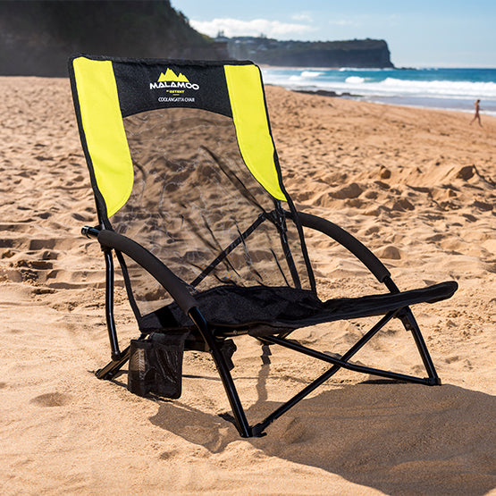 Malamoo Coolangatta Beach Chair - Portable Folding Chair for Outdoor, Camping, Picnic & Travel - Lightweight & Durable Beach Lounge Chair with Carry Bag