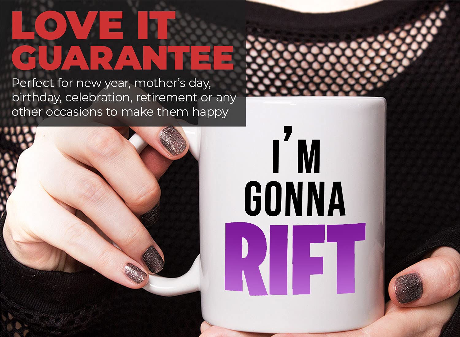 Bubble Hugs Gaming Coffee Mug - 'I'm Gonna Rift' Video Game Themed Ceramic Cup for Gamers (11oz, White) - Perfect for Multiplayer Gaming Sessions, Loot Shooter Enthusiasts & Coffee Breaks
