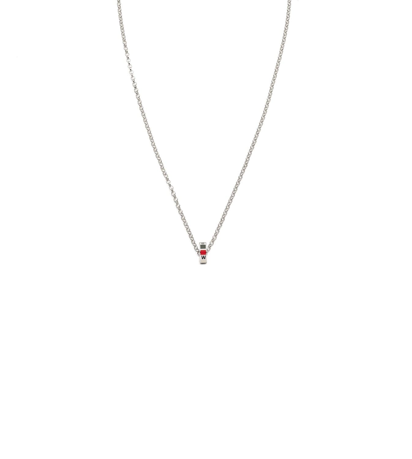 Heartbeat Fine Belcher Chain Necklace in White Gold - Dainty Internal Compass Jewelry for Women, Perfect for Everyday Wear & Gift Giving