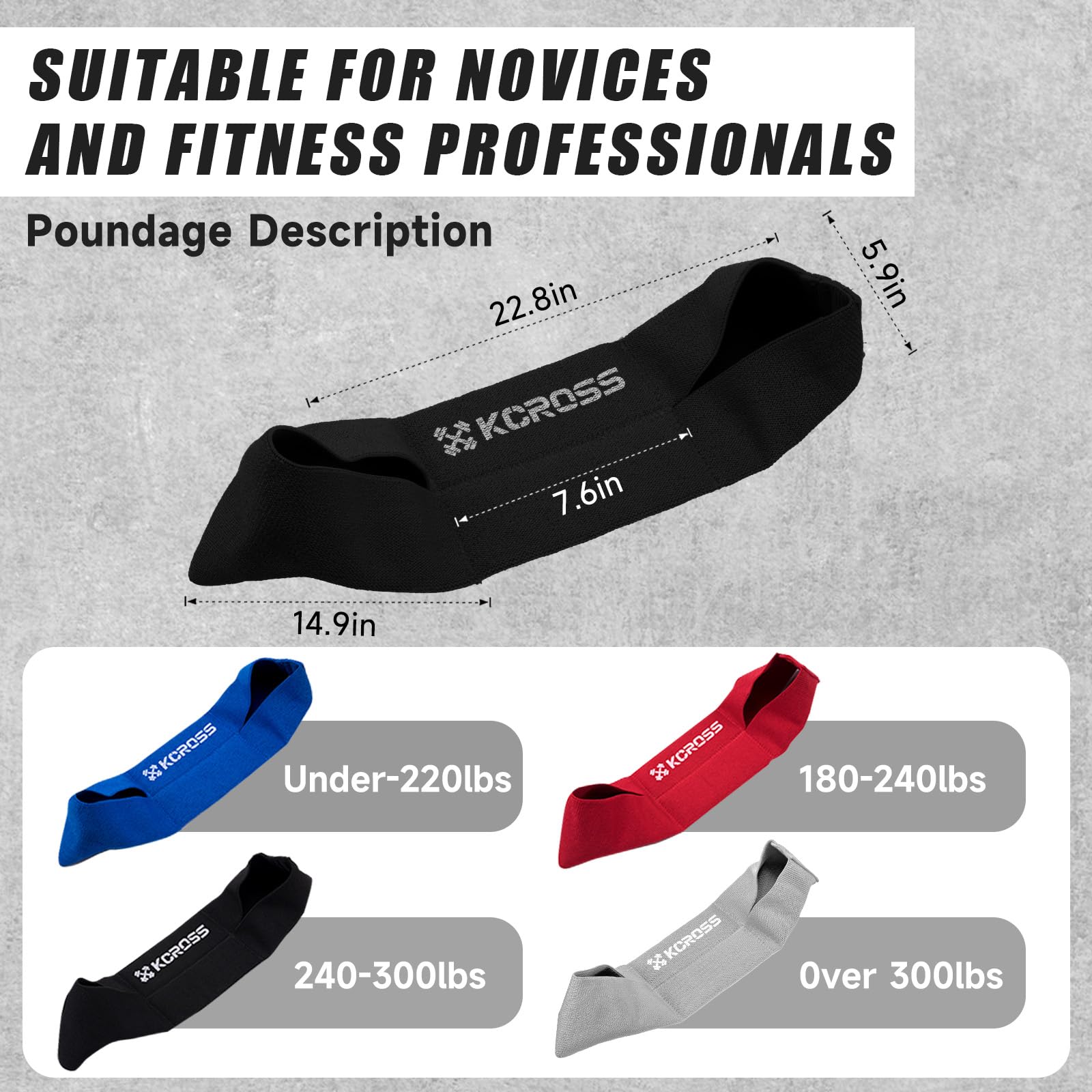 KCROSS Bench Press Band for Men & Women - Heavy Duty Weight Lifting Resistance Bands for Strength Training, Push Up Exercises & Home Gym Workouts - Perfect for CrossFit, Powerlifting & Fitness Enthusiasts