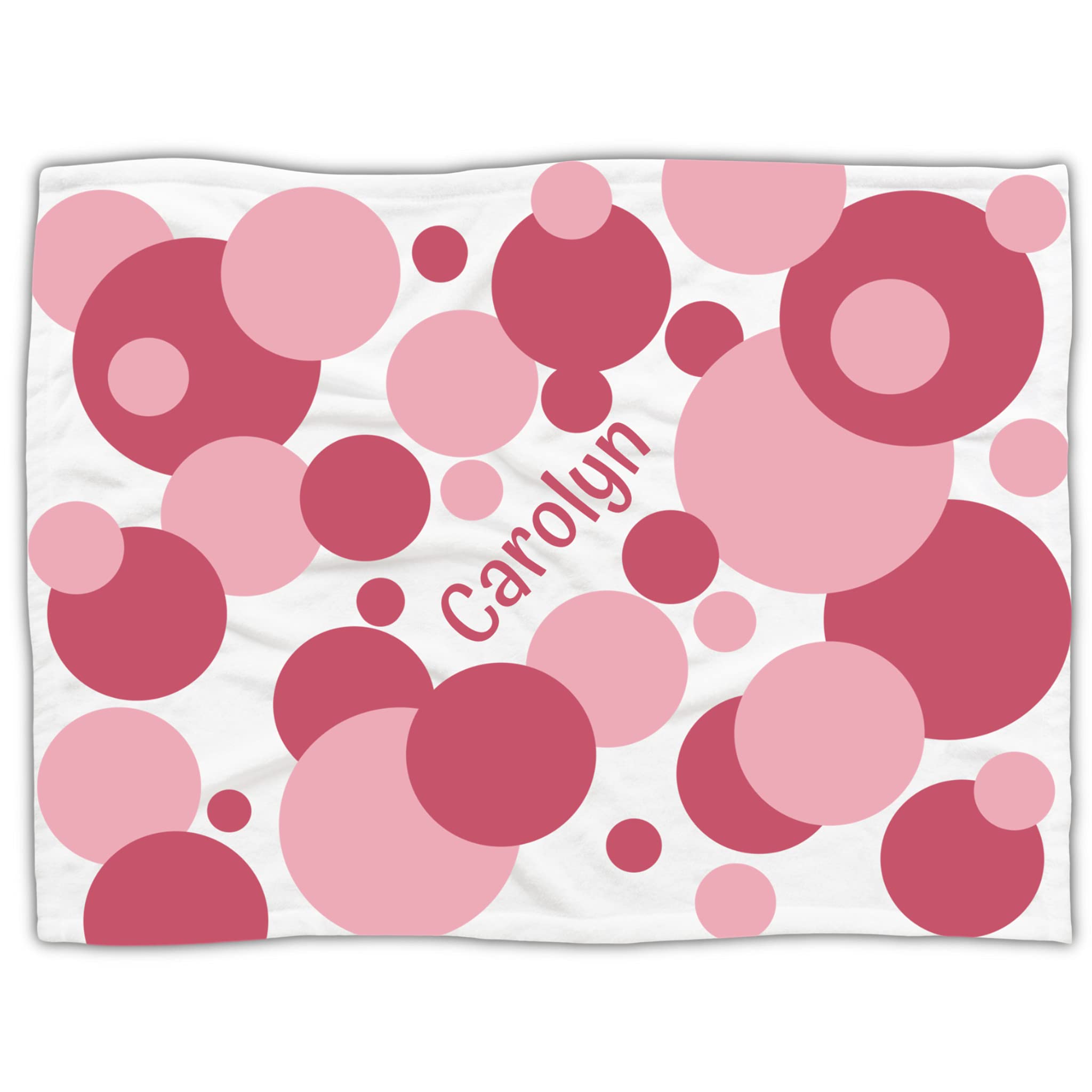 Personalized Baby Blanket with Name - Custom Embroidered Baby Girl Gift, Soft Pink Polka Dot Blanket 30